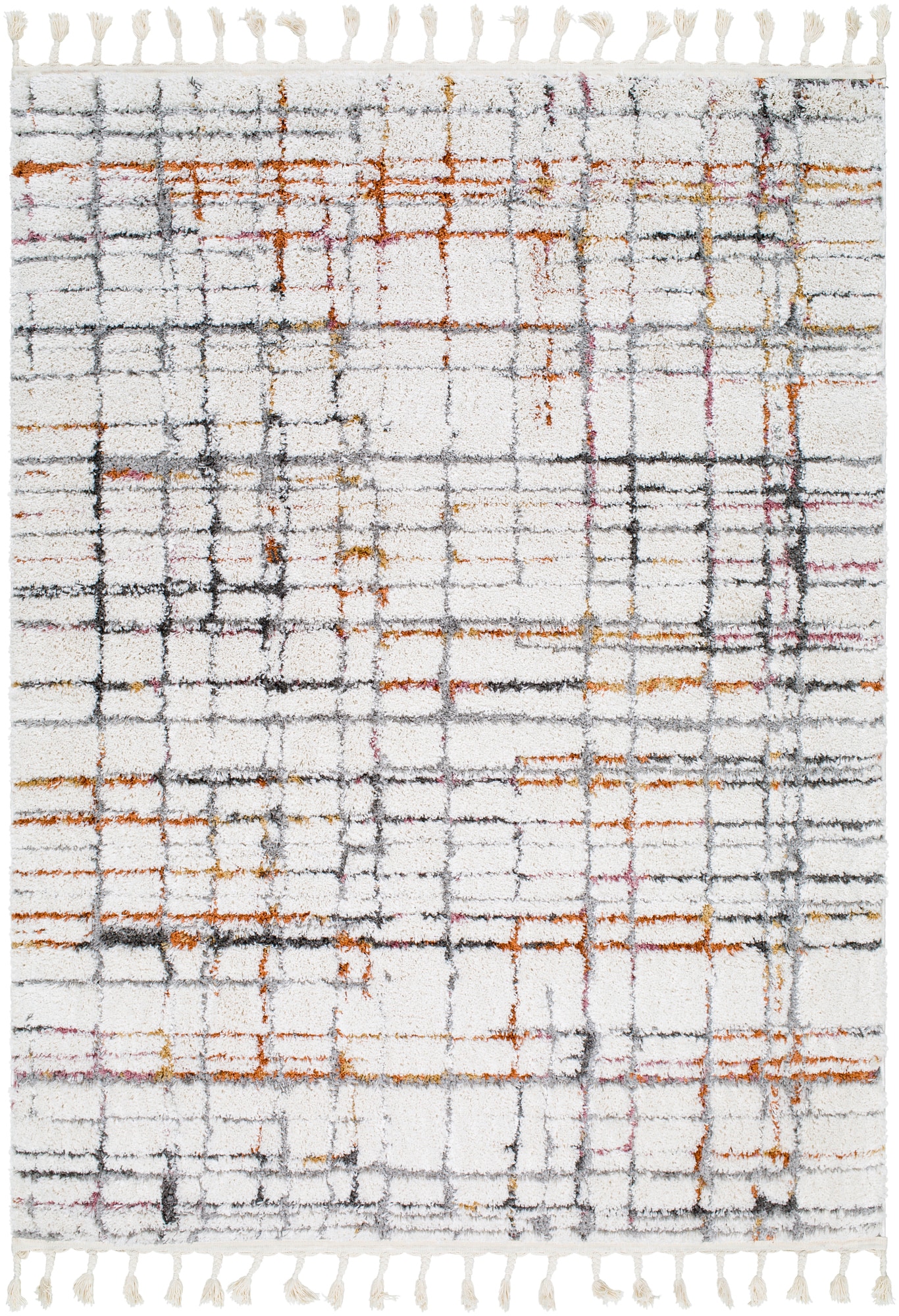 Livabliss PRI2304-71010 Polaris 8 x 10 (ft) Polyester Ivory/Red Rectangular Indoor Abstract Global Area rug