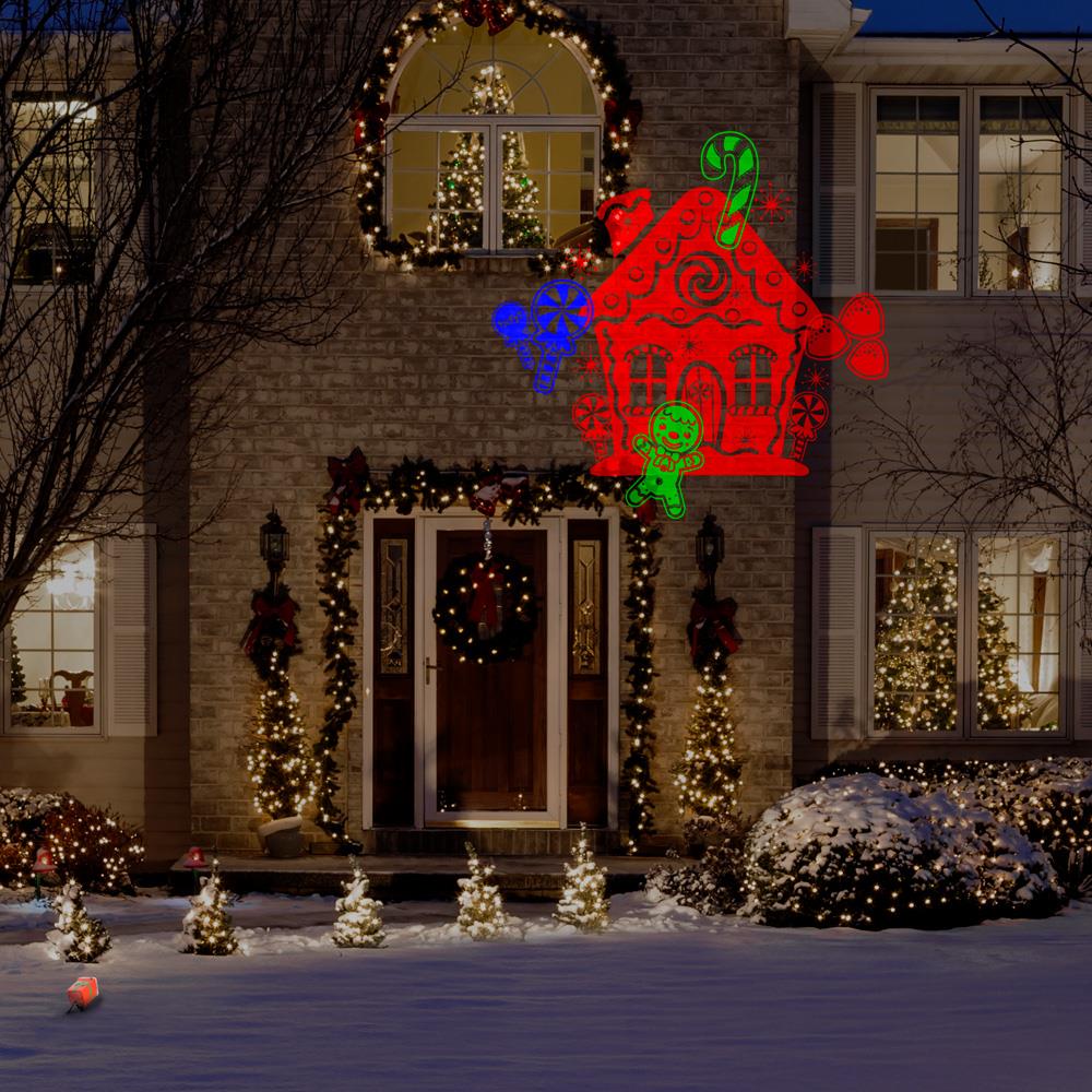 LightShow Swirling Red/Green/Blue LED Multi-Design Christmas Indoor ...