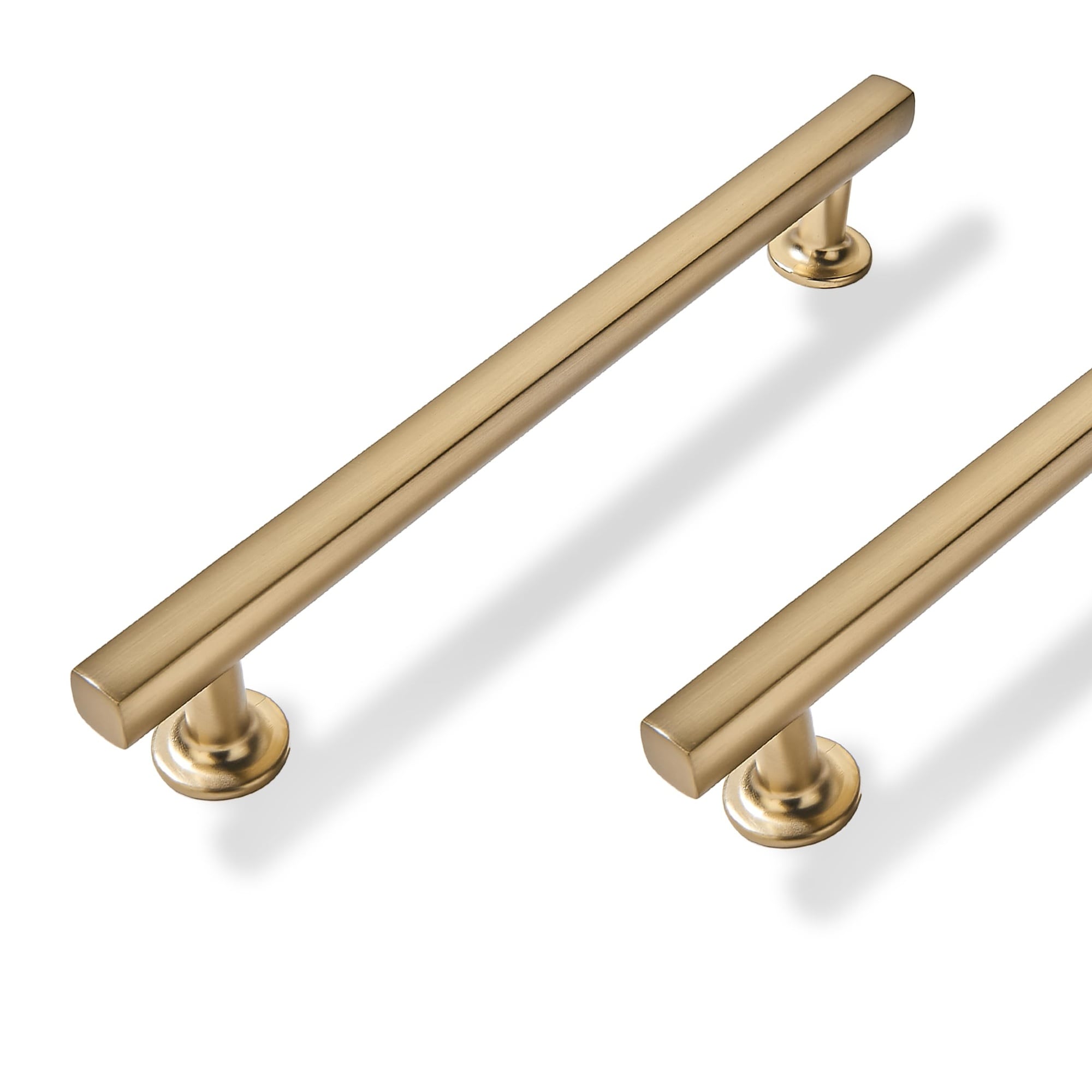 Aoibox  5 in center brushed brass square cabinet pulls 2 pack solid kitchen door and dresser drawer handles Inch