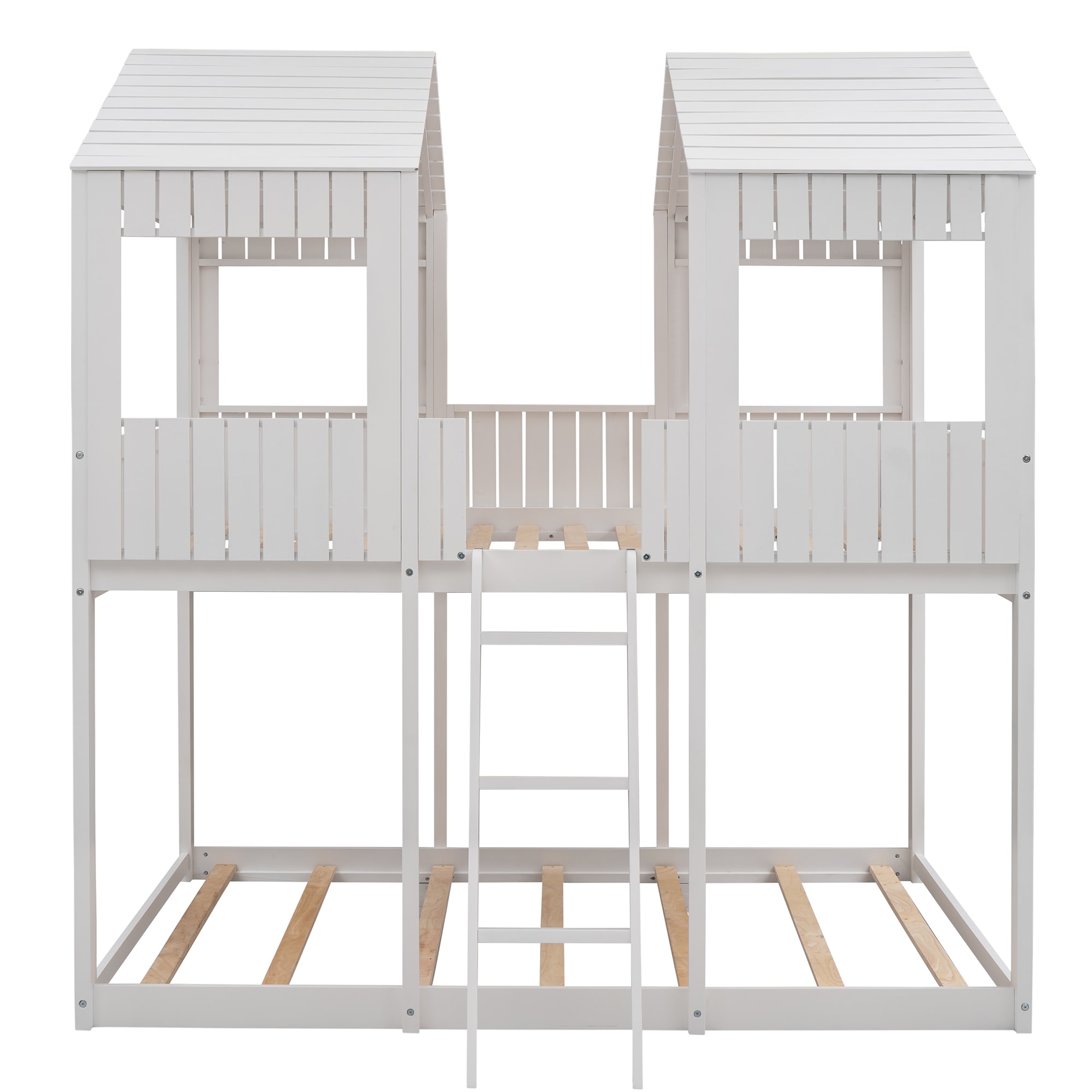 ModernLuxe Assembly Required Full Over Full WoodBunk Bed with Roof ...