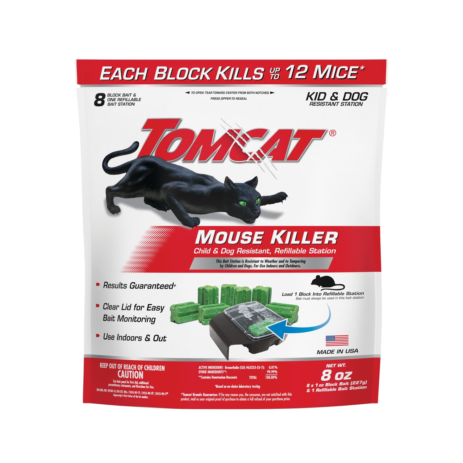 TOMCAT Mouse Killer Child/Dog Resist., Refillable Station Mouse Killer in  the Animal & Rodent Control department at