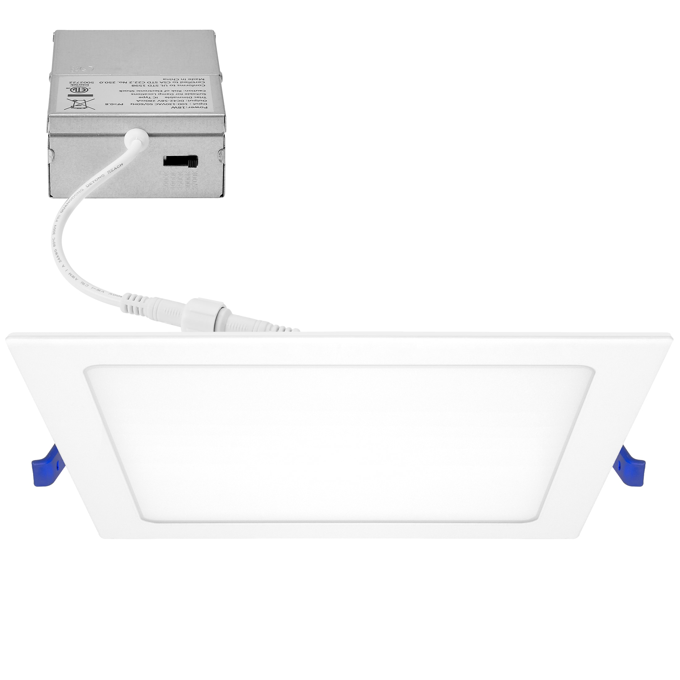 Maxxima MRL-S81815S White 8-in 1600 -Lumens Switchable white Square Dimmable LED Canless Wet rated Recessed Downlight