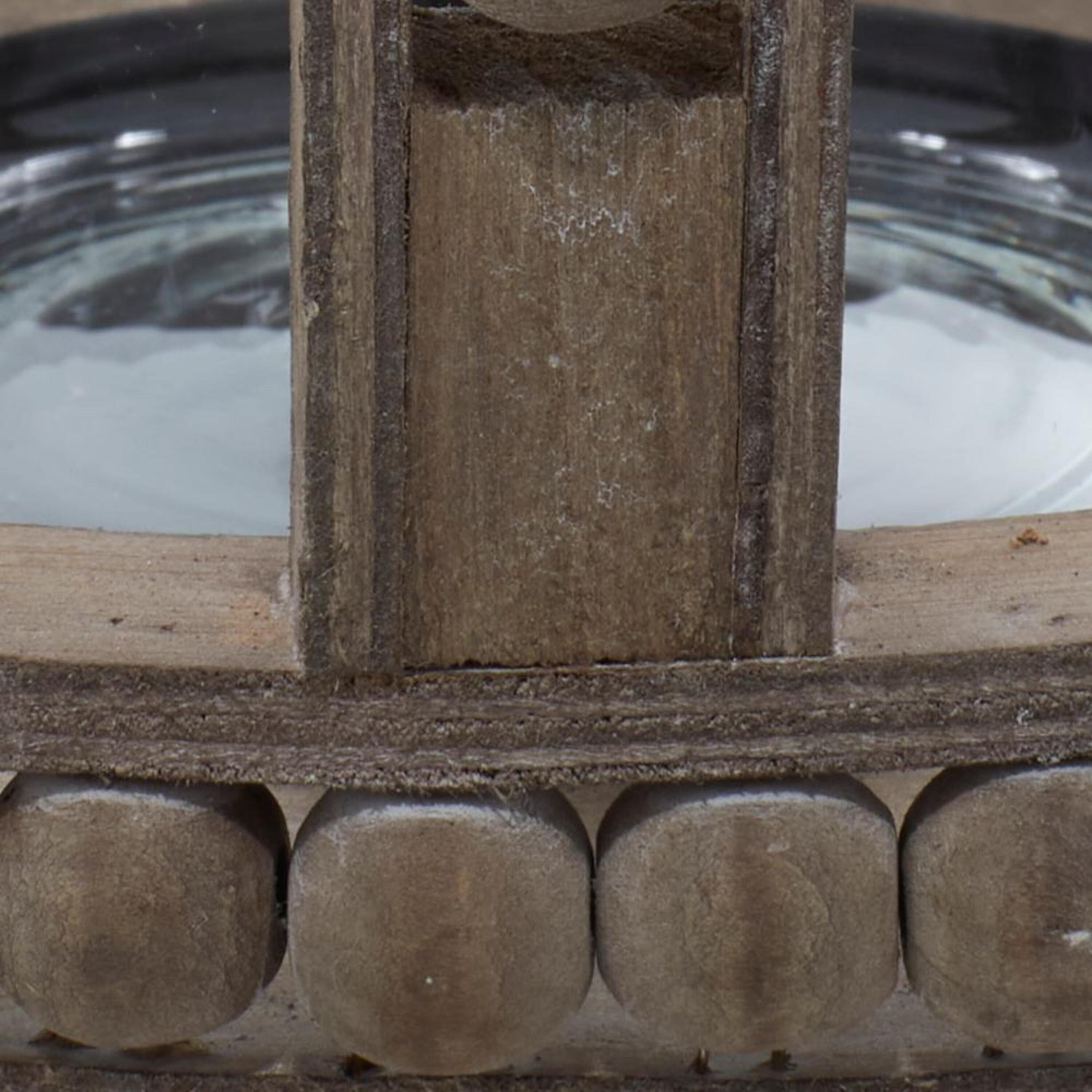 Rustic Farmhouse Reclaimed Wood Beaded Hanging Candle Lantern