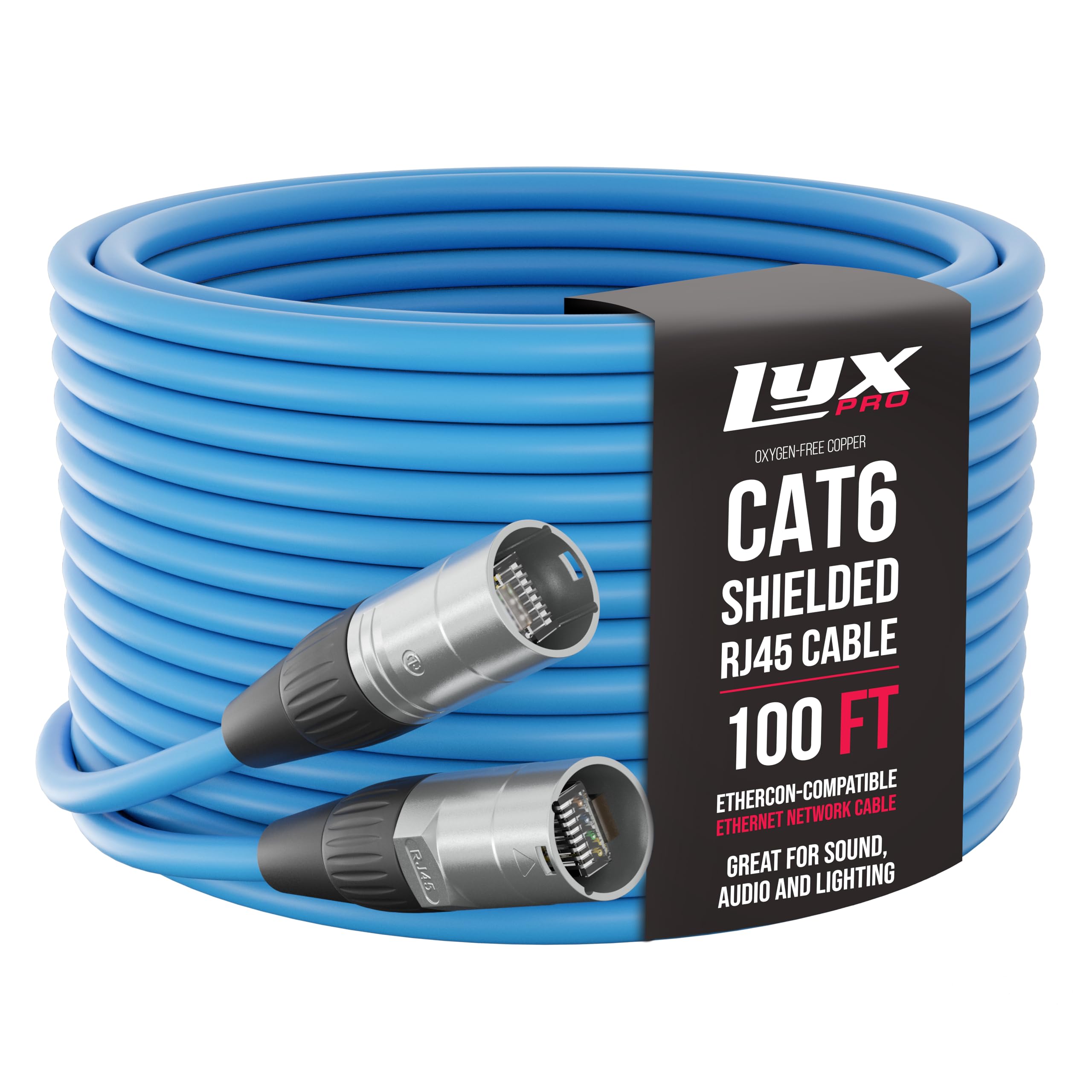 LyxPro Shielded Cat6 Cable - RJ45 Ethercon Cable - Male to Male
