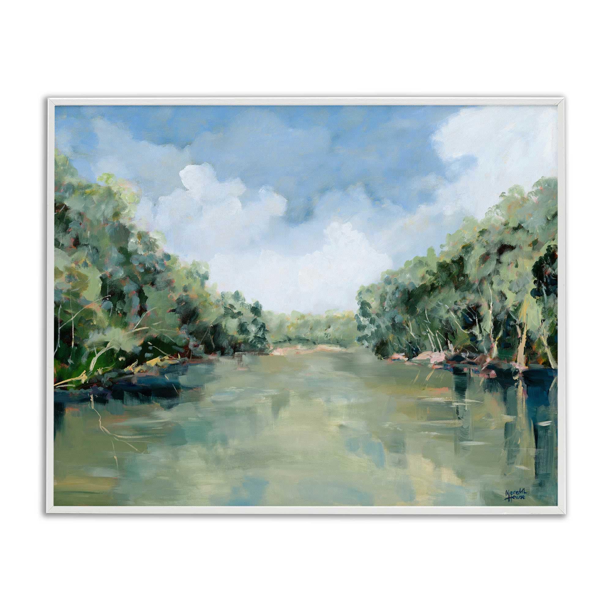 Stupell Industries BS-808-WFR-24X30 Serene Reflective Nature White Framed Giclee Art By Meredith Howse 30 x 24