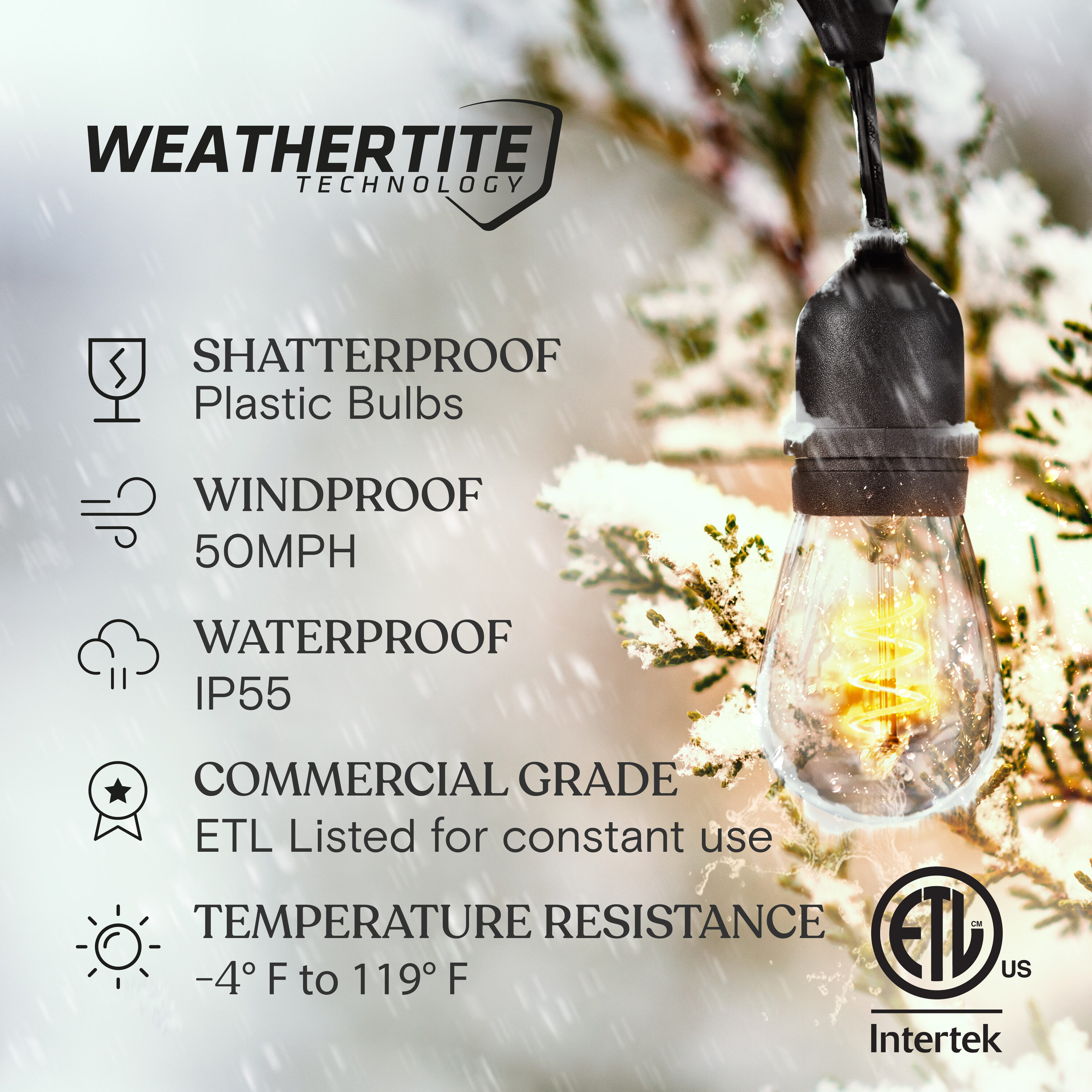 Brightech SPRL-PLG48-TST Patio-String-Lights - View #7