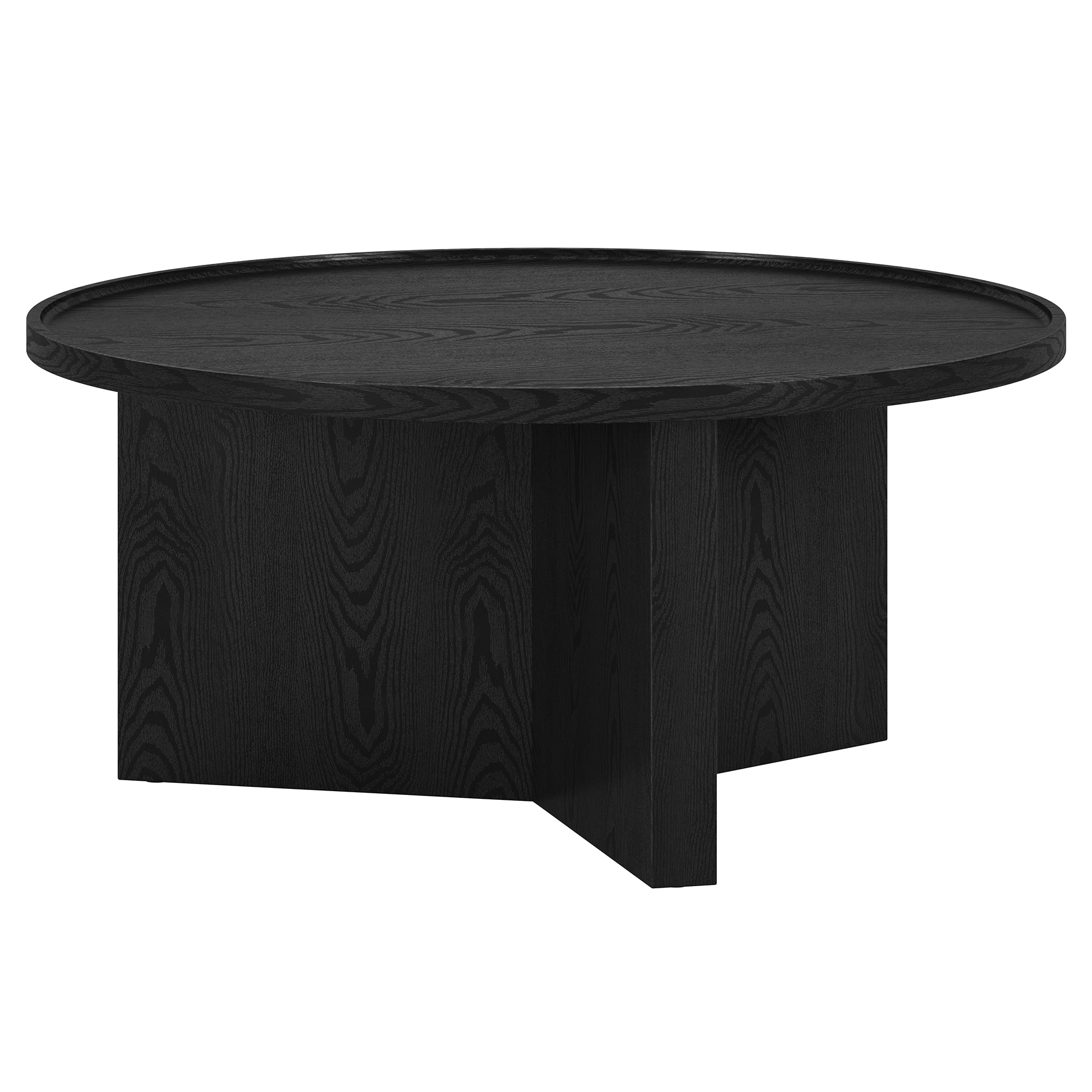 Hailey Home CT2118 Gunnar Black Grain MDF Scandinavian Coffee Table