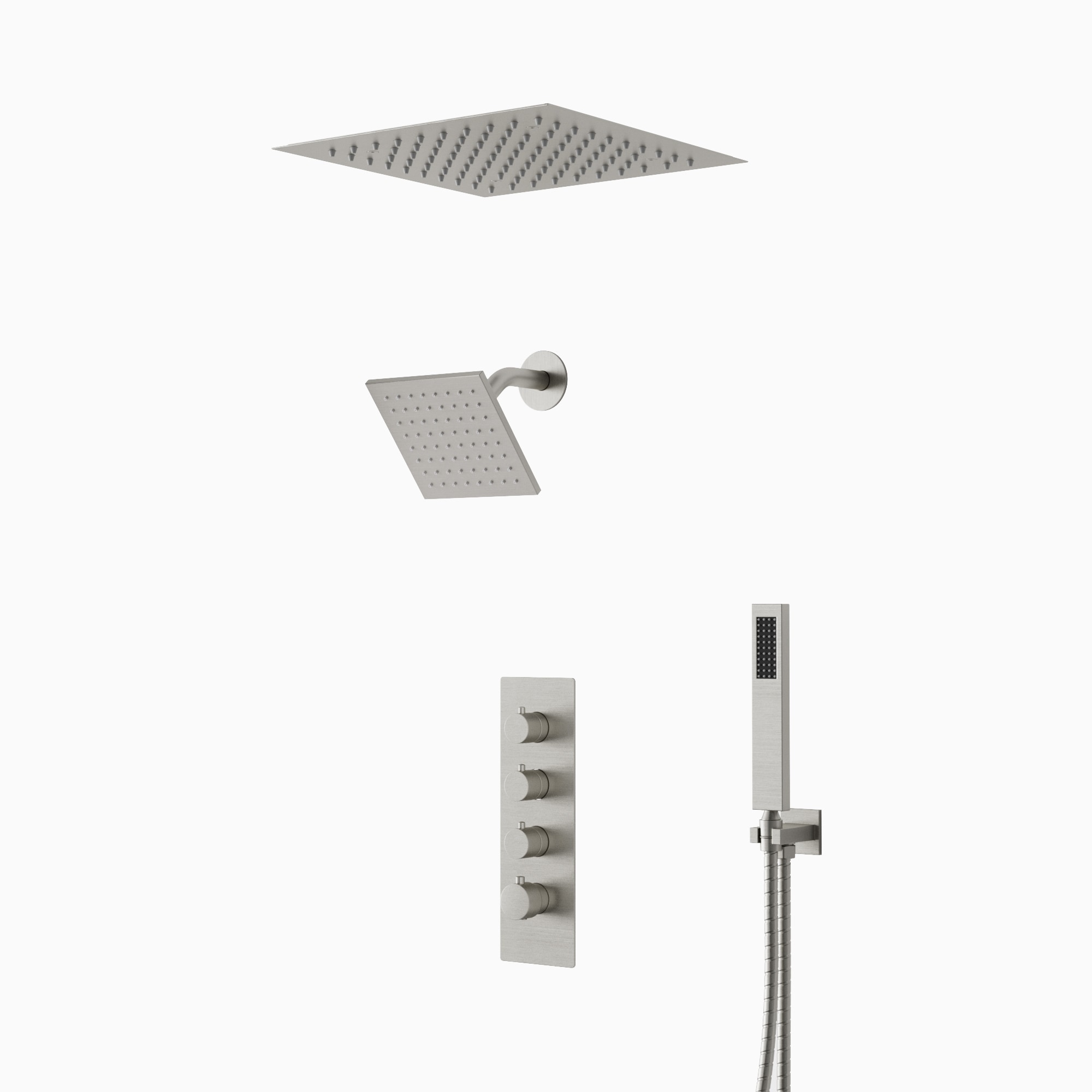 CRANACH C00.SW02.BN SWAINS LED Chromotherapy Shower System with Dual Shower Heads and Hand Shower