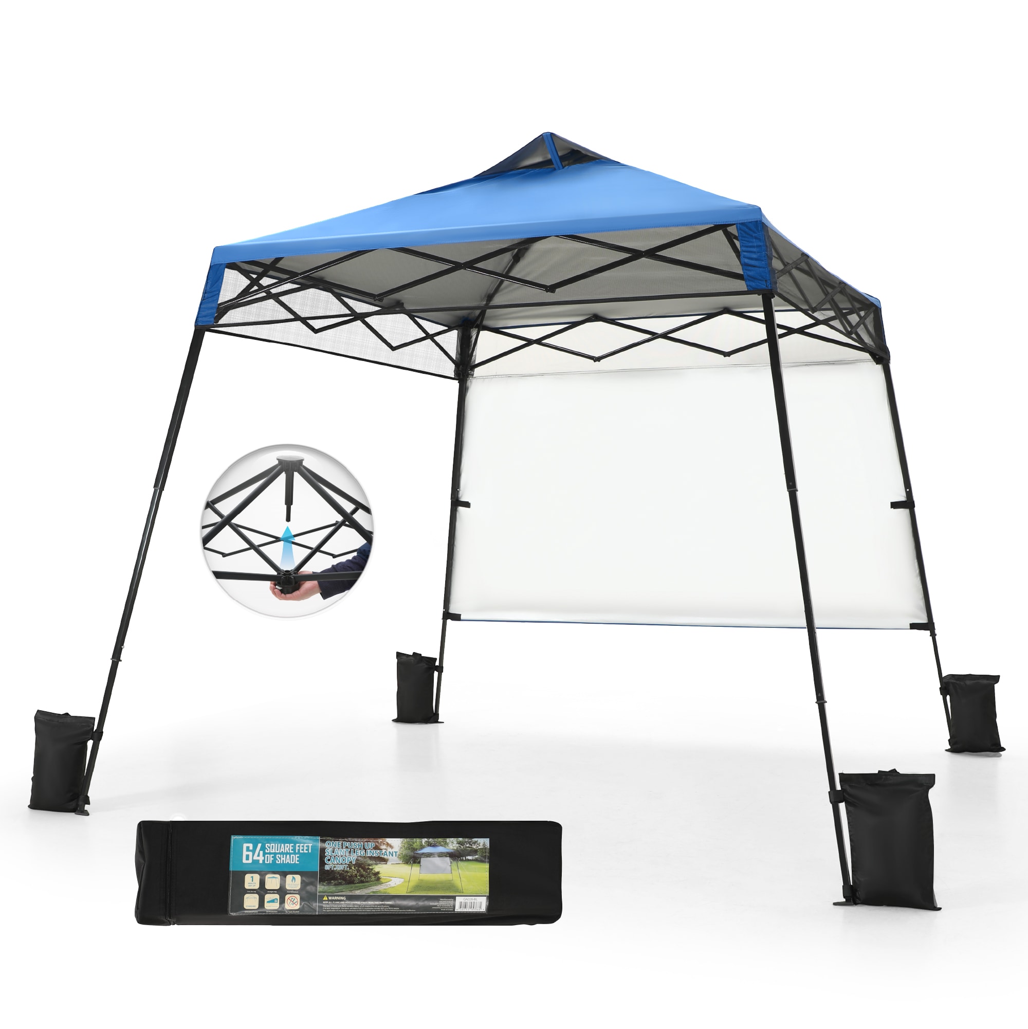 Sunshine Valley 8-ft x 8-ft Square Blue Pop-up canopy #GA028-BL