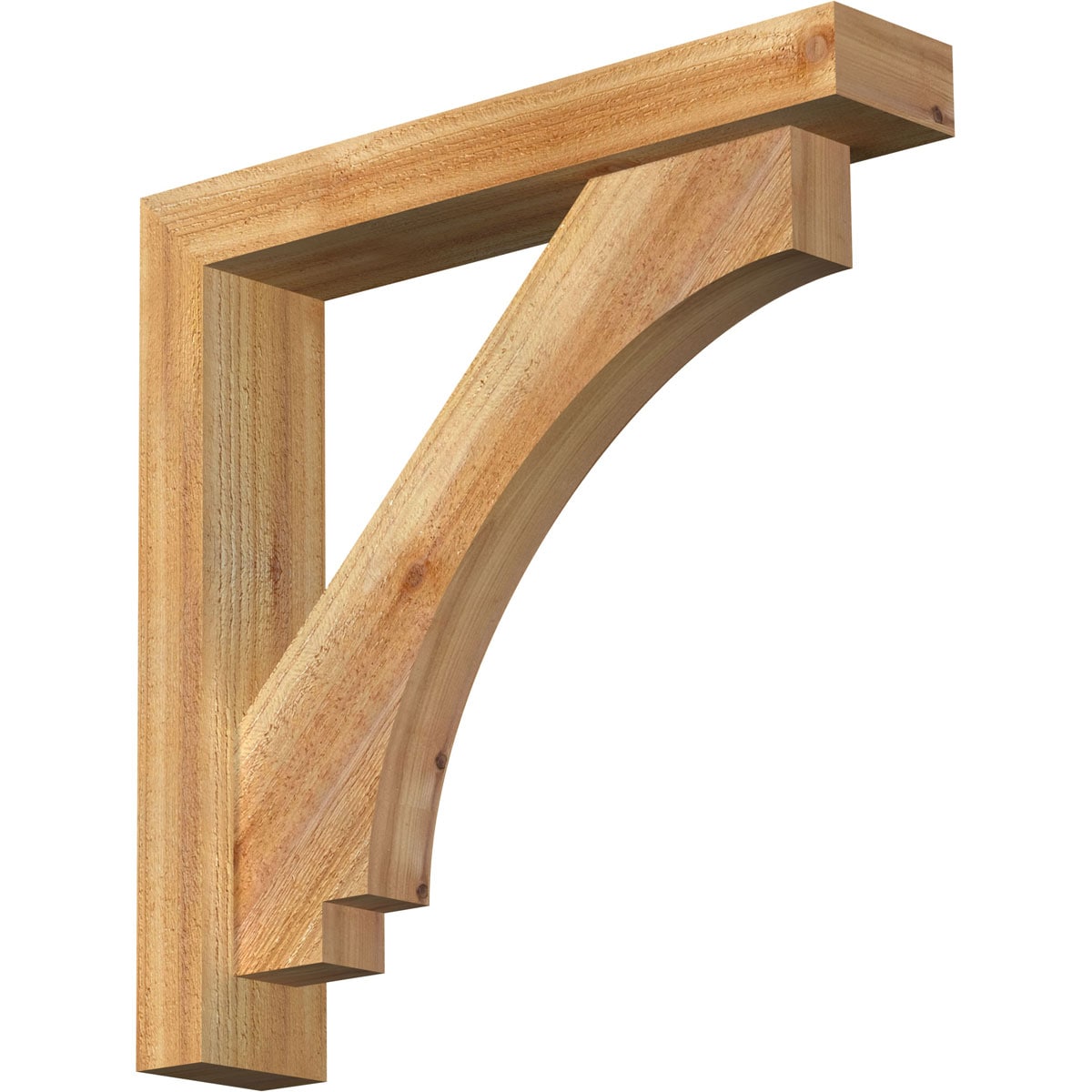 Ekena Millwork 1462616 Imperial Block Rough Sawn Bracket with Offset Brace 4-in x 20-in x 20-in Western red cedar Brown Wood Standard bracket