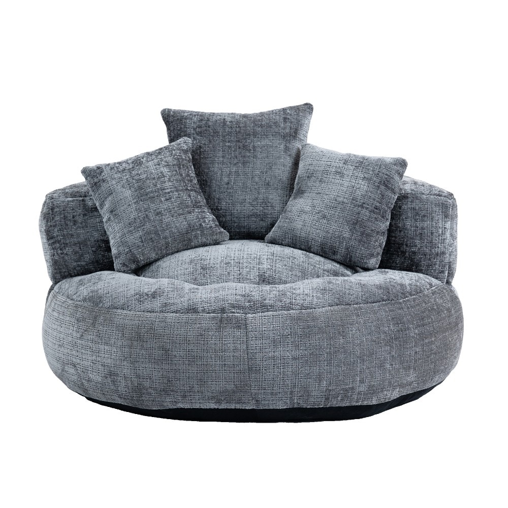Clihome HM-W212-63 Barrel Chair Modern Gray Barrel Chair