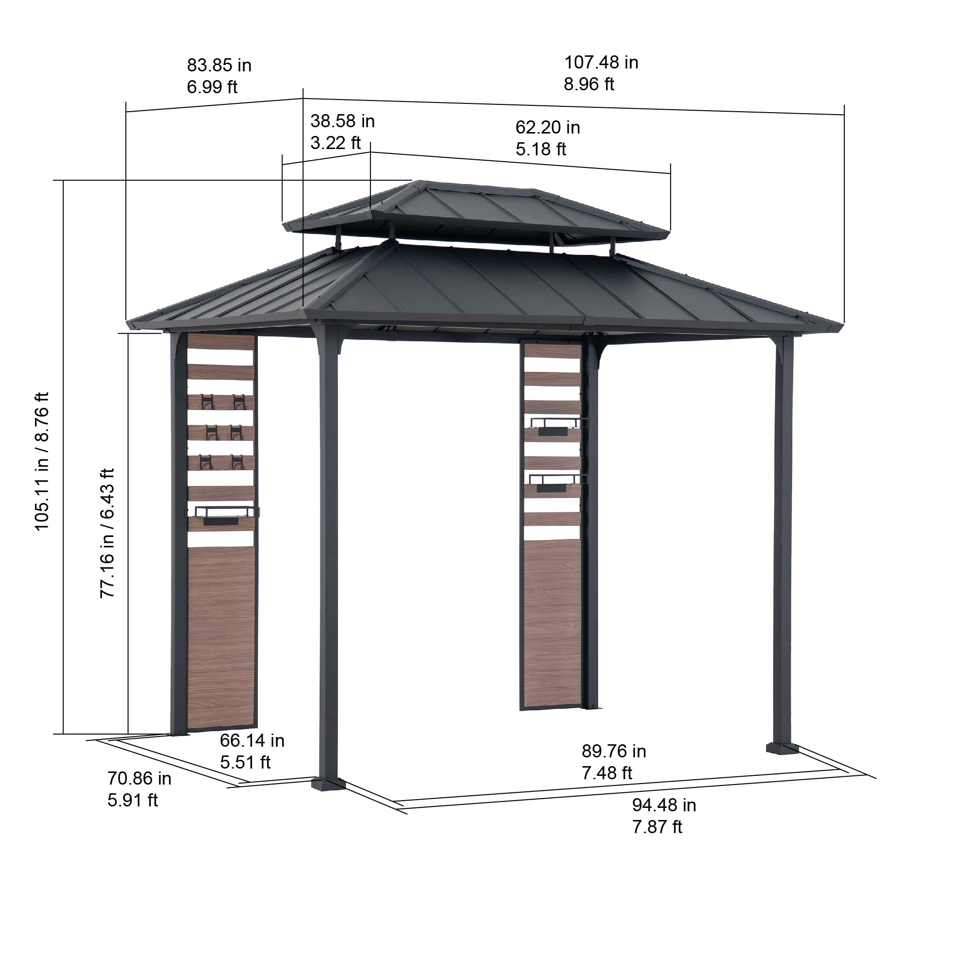 Sunjoy A102027630 Wood-Resin-Gazebos - View #18