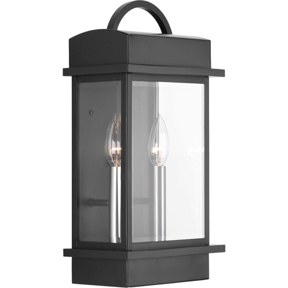 Santee Black and Bronze 15.25" Steel Outdoor Wall Lantern
