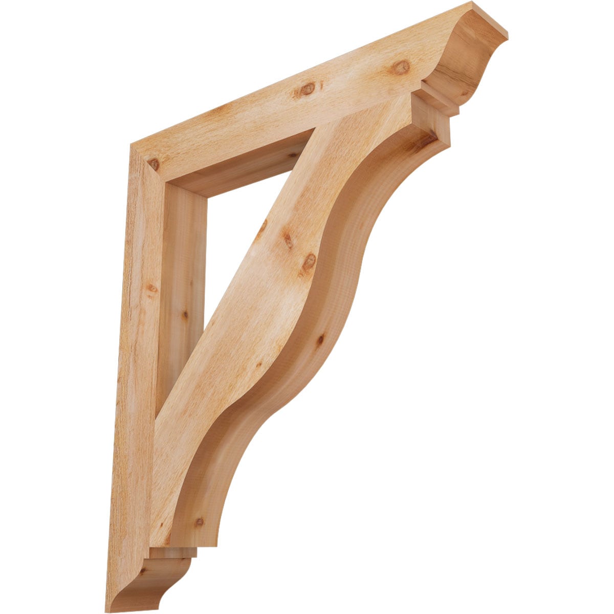 Ekena Millwork BKT06X42X48FST01RWR Funston traditional rough sawn 6-in x 42-in x 48-in Western red cedar Brown Wood Standard bracket