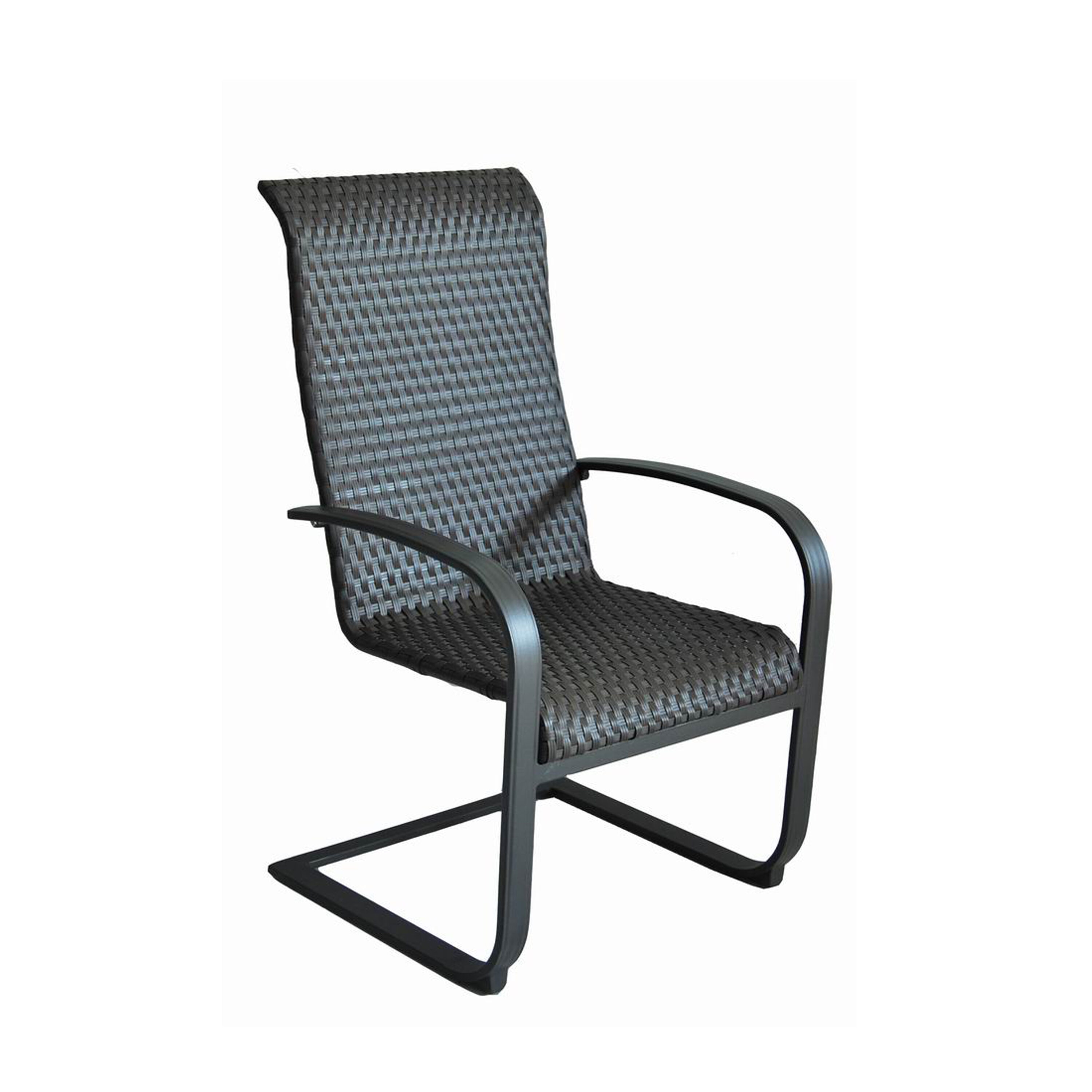 Garden Treasures MW-7639-CC Folcroft Set of 6 Woven Brown Steel Frame Dining Chair with Woven Seat