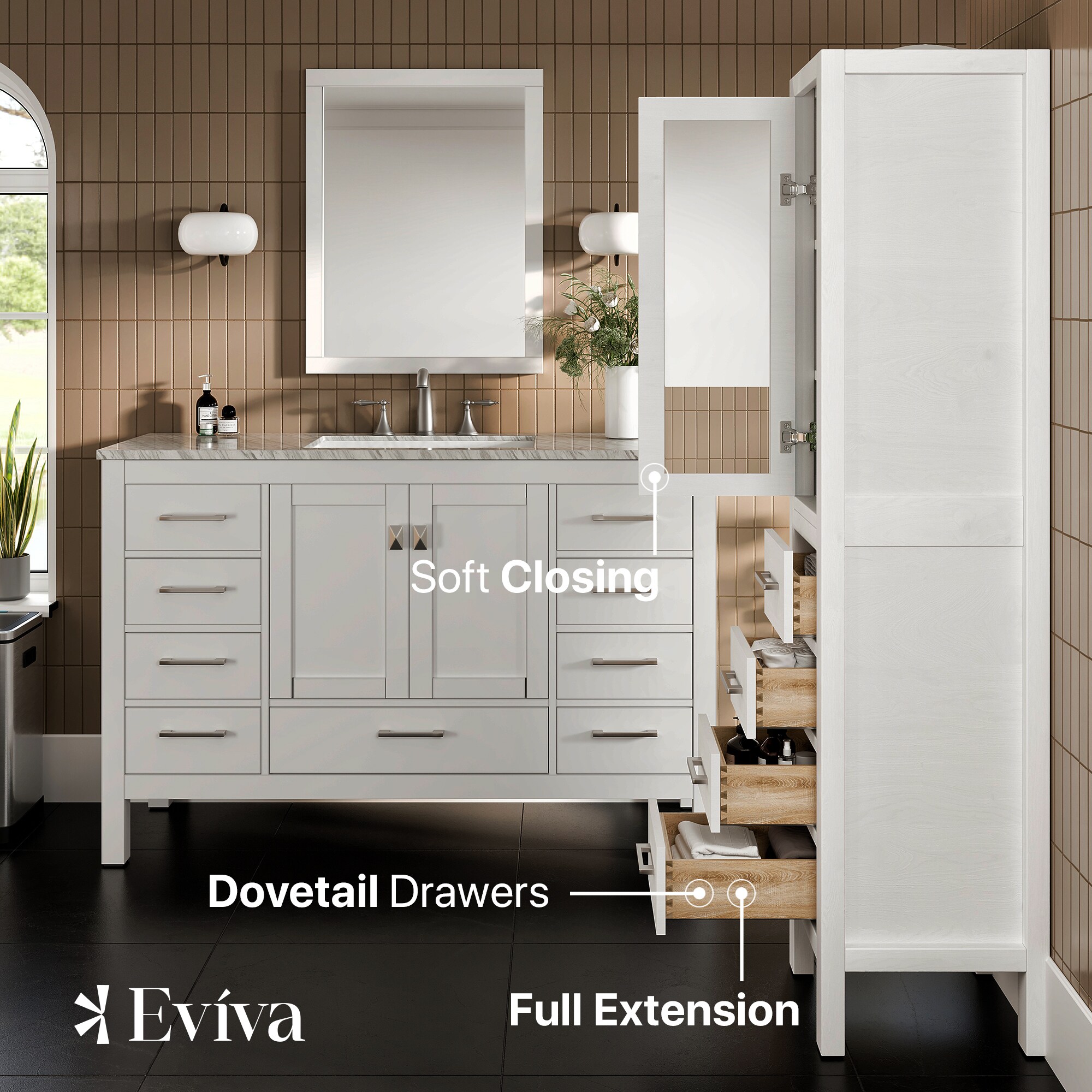 Eviva EVCB412-18WH Linen-Cabinets - View #6