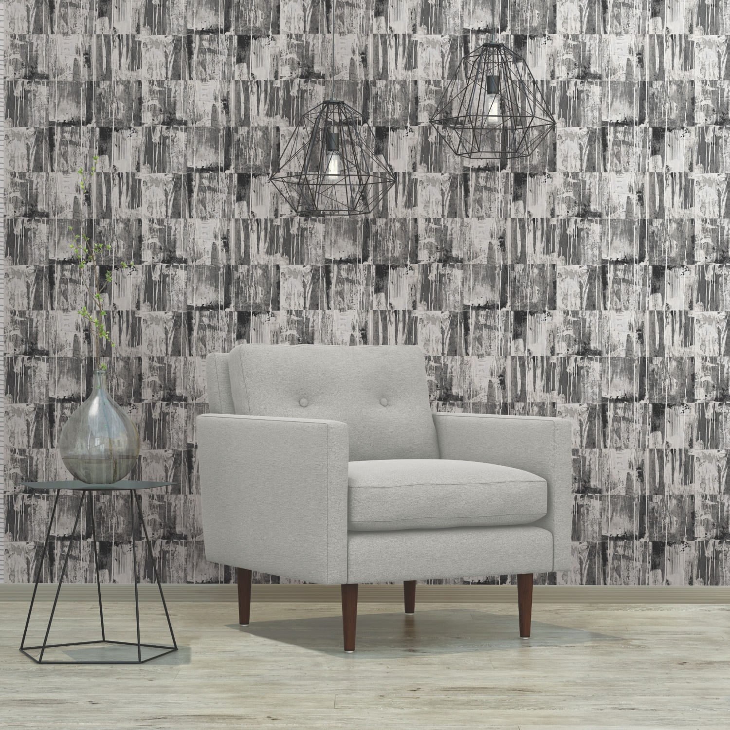 RoomMates RMK11595RL 28.29-Sq. Feet Black Vinyl Novelty Self-adhesive Peel and Stick Wallpaper