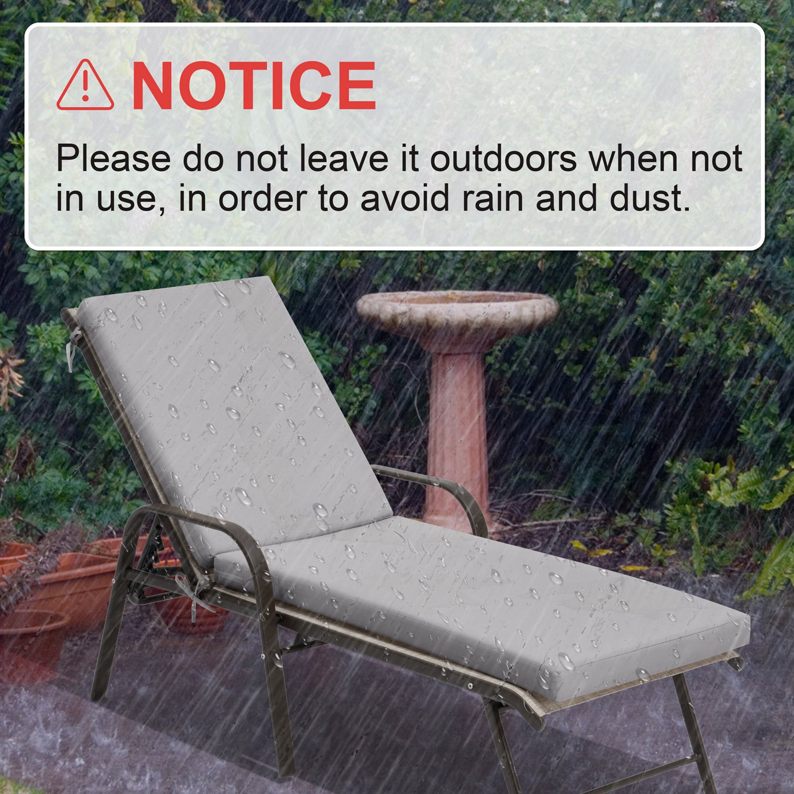 CloudFly CL-CU001LGY-2 Patio-Furniture-Cushions - View #7