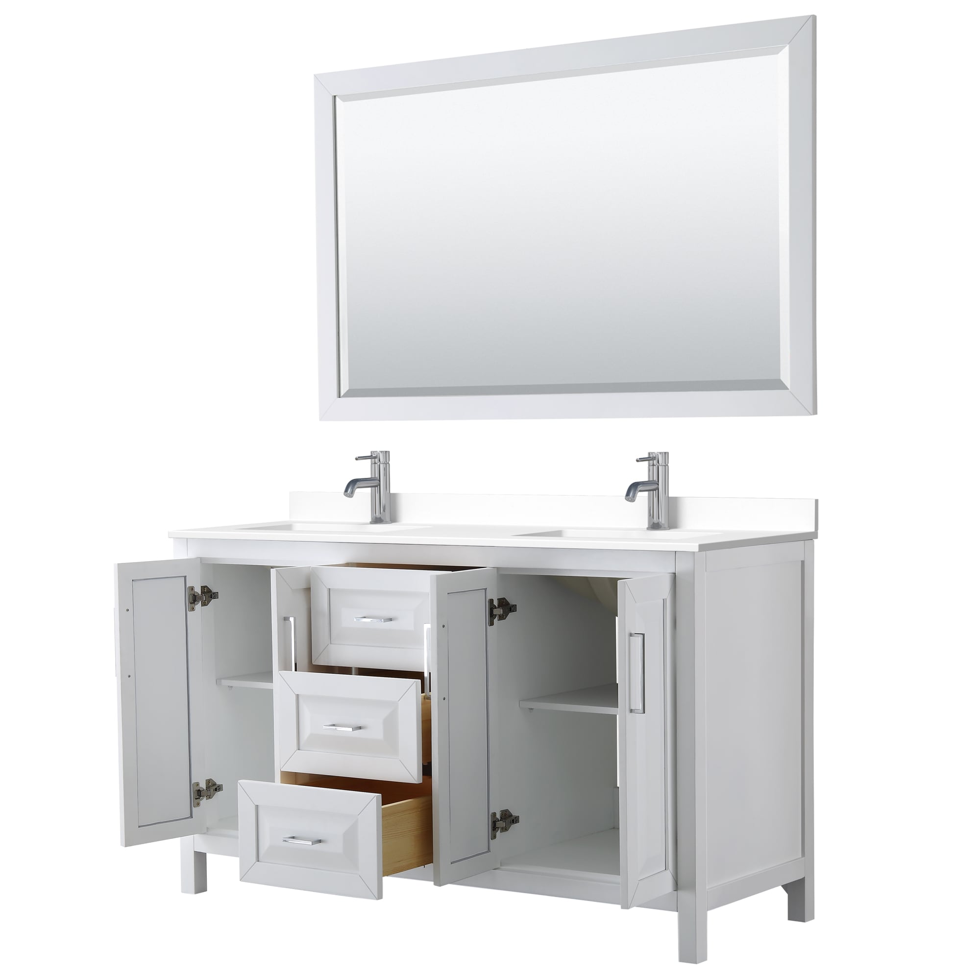 Wyndham Collection WCV252560DWHWCUNSM58 Bath-Vanity-Combo - View #2