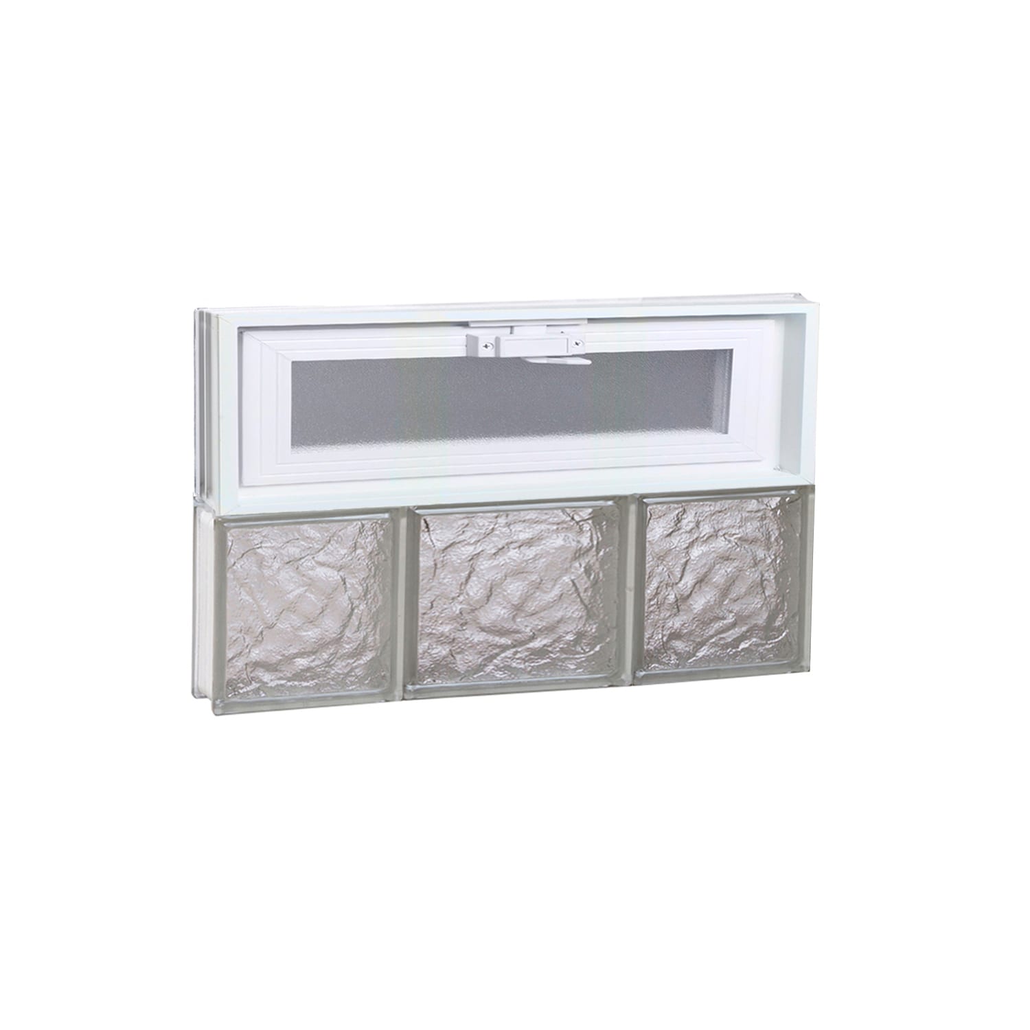 REDI2SET V2012IS Ice Glass 19-1/4-in x 11-1/2-in Frameless Replacement Vented Glass Block Window