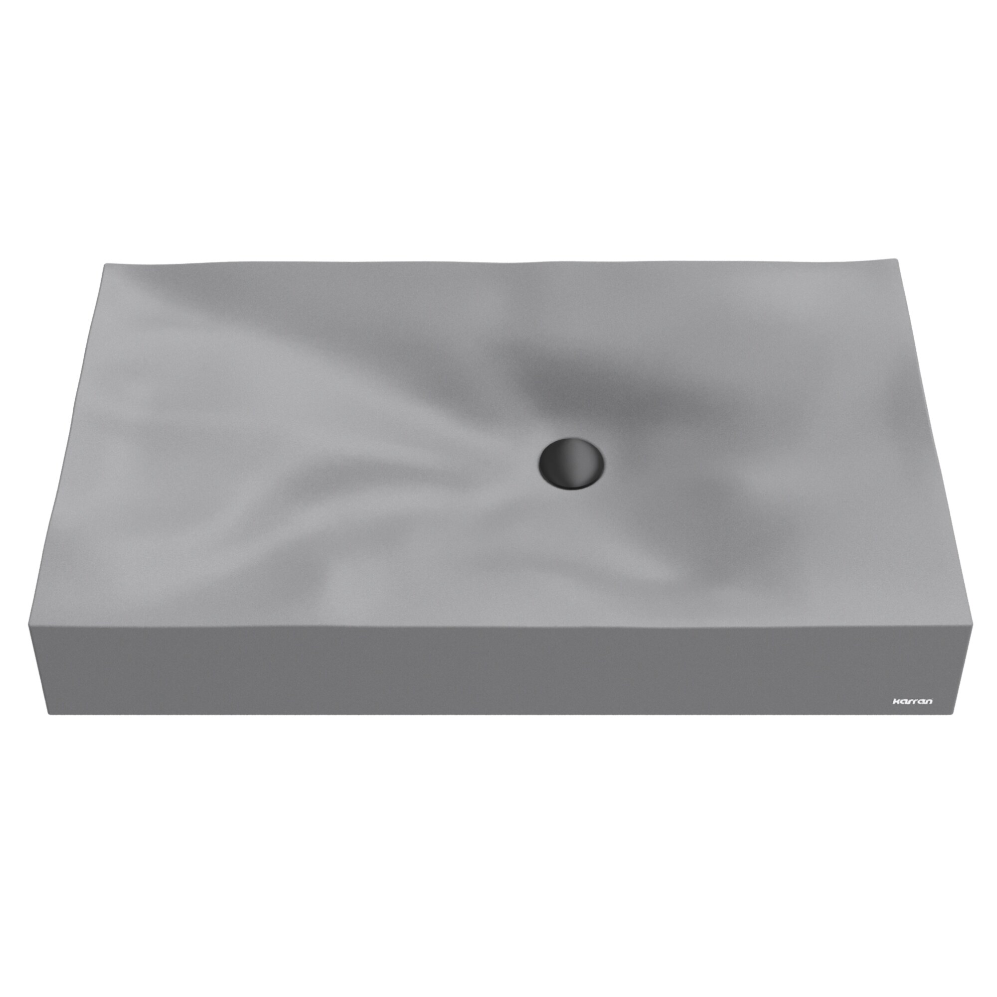 Karran SQS300GR Sternhagen Granite Vessel Rectangular Traditional Grey Bathroom Sink with Drain Included ( 32.13-in x 18.25-in )