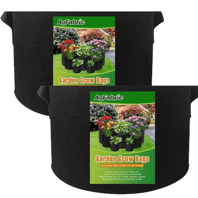 Agfabric 2-Pack 29.5-in W x 15.7-in H Black Fabric Indoor/Outdoor Grow Bag  in the Pots & Planters department at