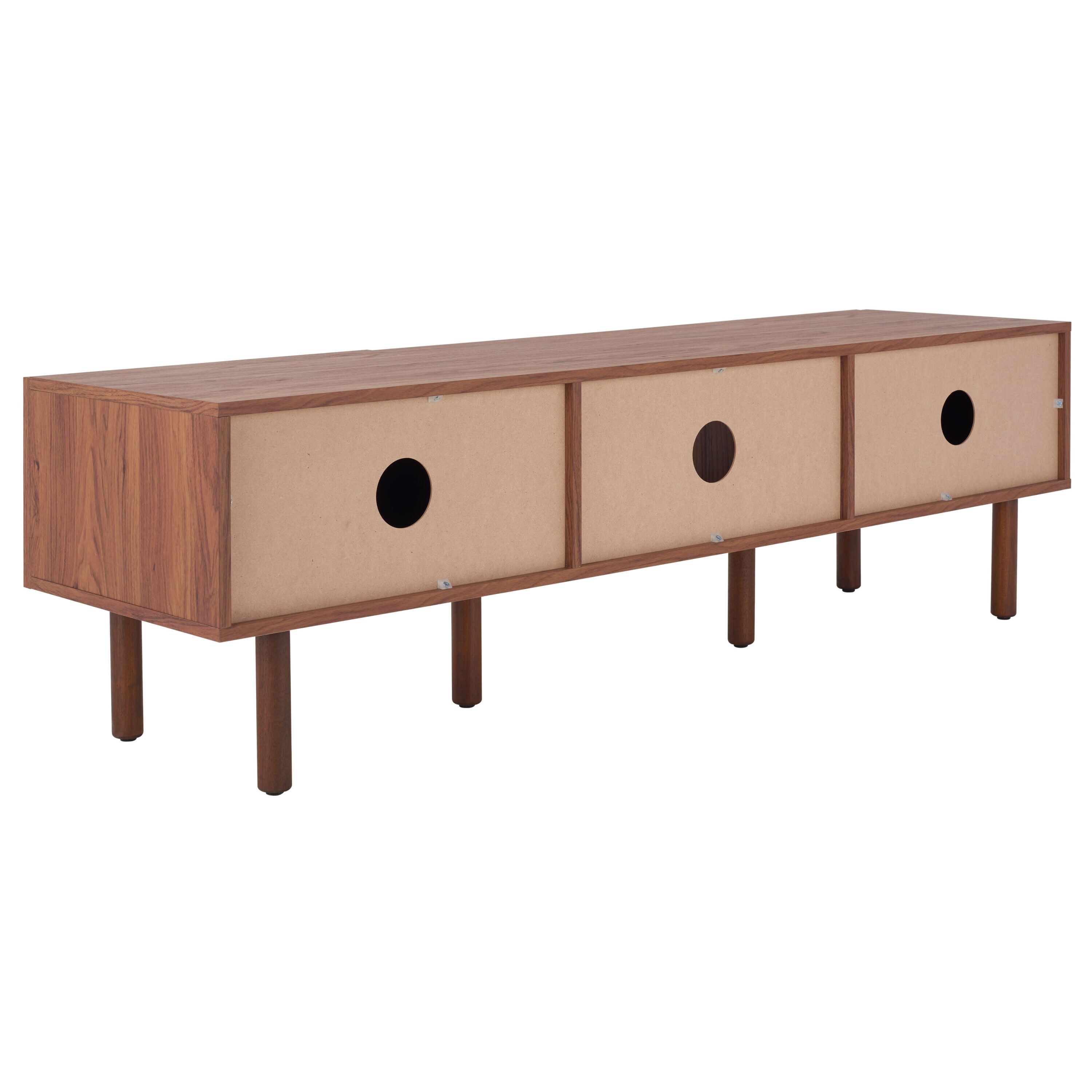 Silvanna Walnut and Natural Rattan 60" Media Cabinet