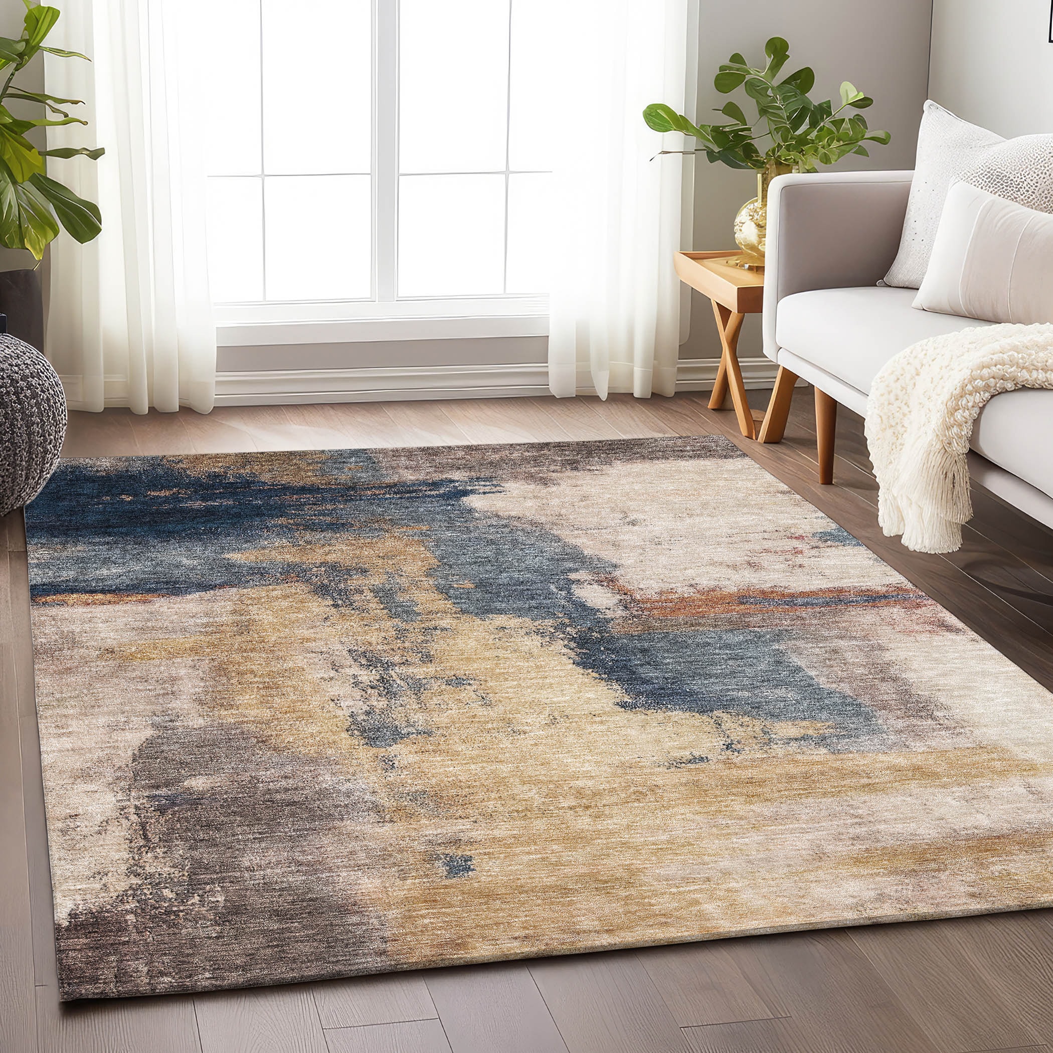 Addison Rugs ACN1068GO30X46 Chantille ACN1068GO 2 x 3 (ft) Polyester Gold Rectangular Indoor/Outdoor Geometric Machine washable Area rug