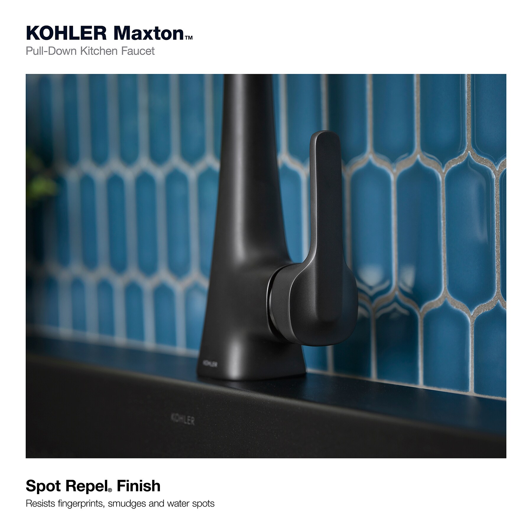 Matte Black Pull-Down Kitchen Faucet with Soap Dispenser