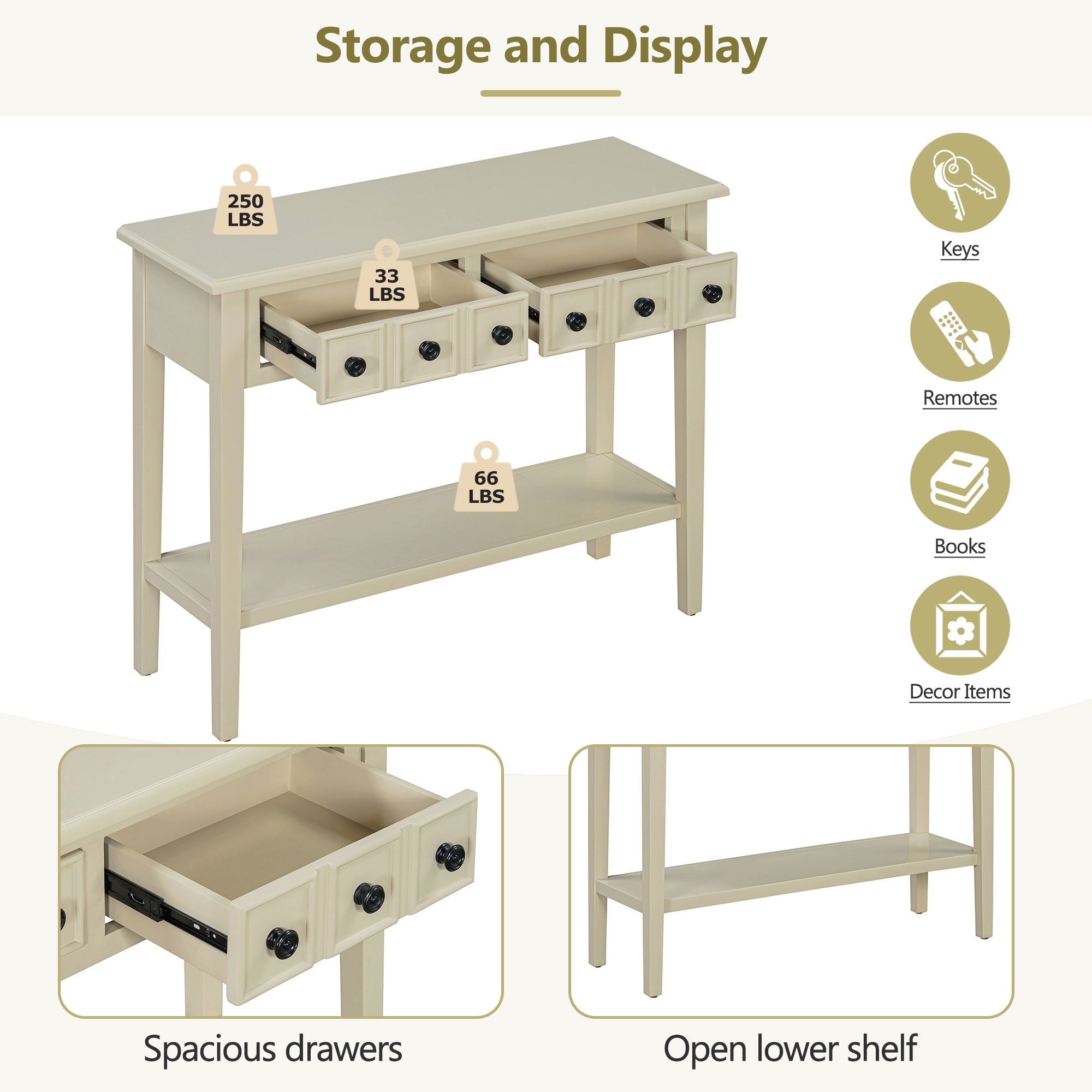 ModernLuxe N715P205077E Console-Sofa-Tables - View #6