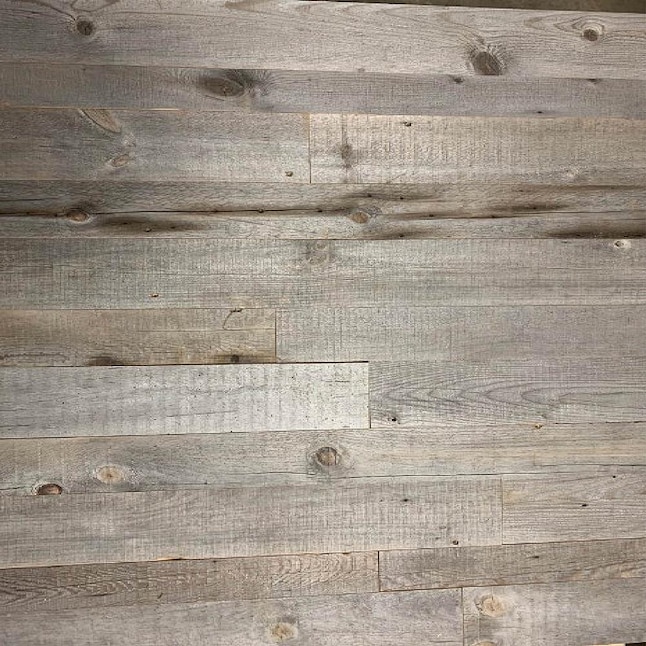 Four Seasons Outdoor Product Barnwood 3 In Variable Length 4 Ft Gray Brown Pine Wall Plank Coverage Area 10 Sq The Planks Department At Com - Gray Wood Wall Planks