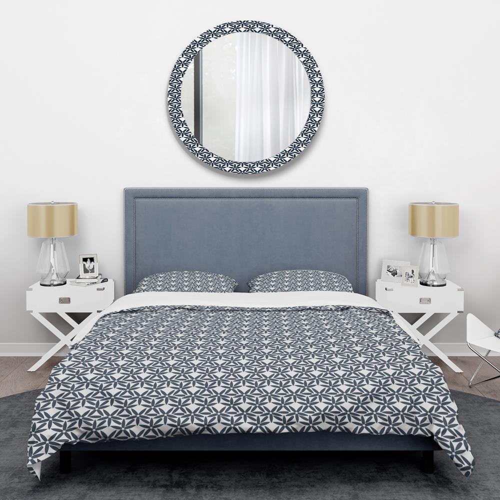 Designart BED24027-Q 3 -Piece Blue Queen Duvet cover Set