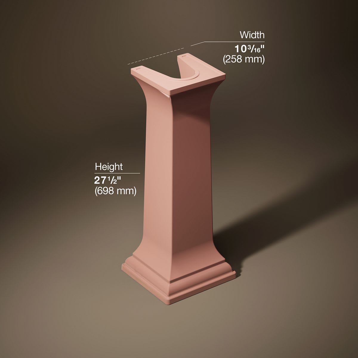 KOHLER Memoirs Bathroom Sink Pedestal in 150th Peachblow in the