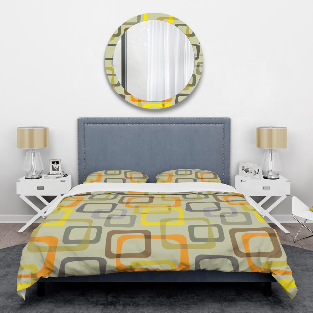 Designart BED24000-K N/AN/A 3 -Piece Yellow King Duvet cover Set