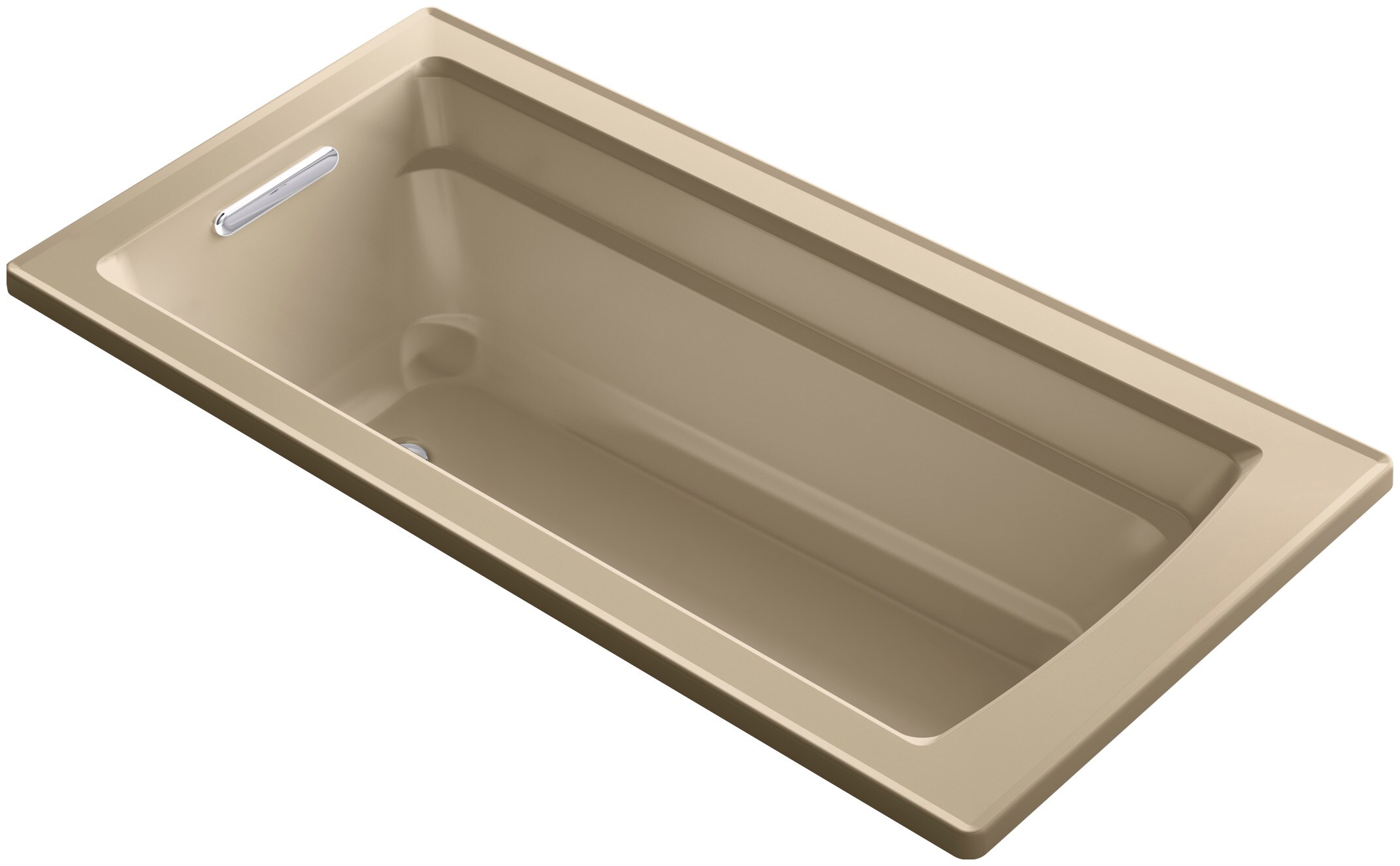 KOHLER 1949-VB-33 Archer 32-in x 66-in Mexican Sand Acrylic Drop-In Whirlpool Tub (Reversible Drain)