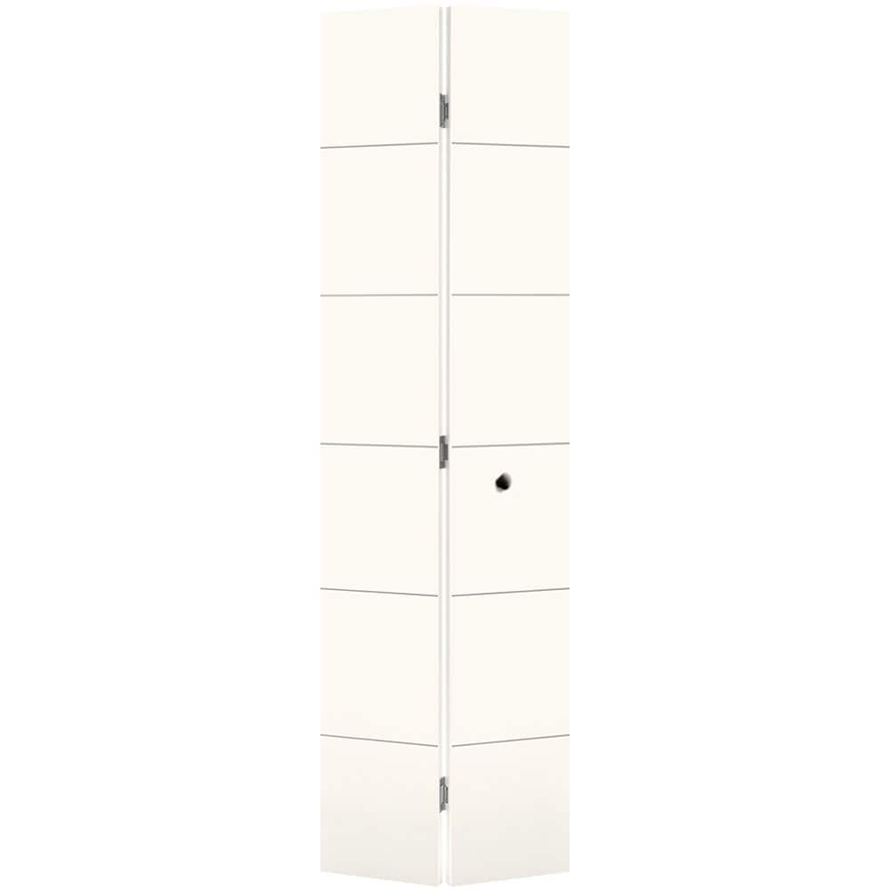 Masonite 1444796 Melrose 24-in x 80-in Snowstorm Flush Smooth Hollow core Prefinished Molded composite Closet Bifold Door ( Hardware Included )