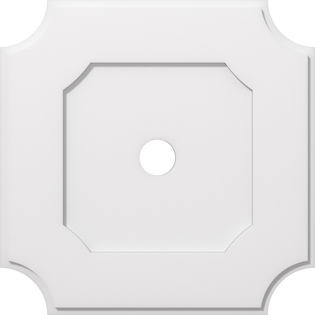 Ekena Millwork CMP26LE-03000 Locke 26-in W x 26-in L Contemporary White PVC Whole Ceiling Medallion