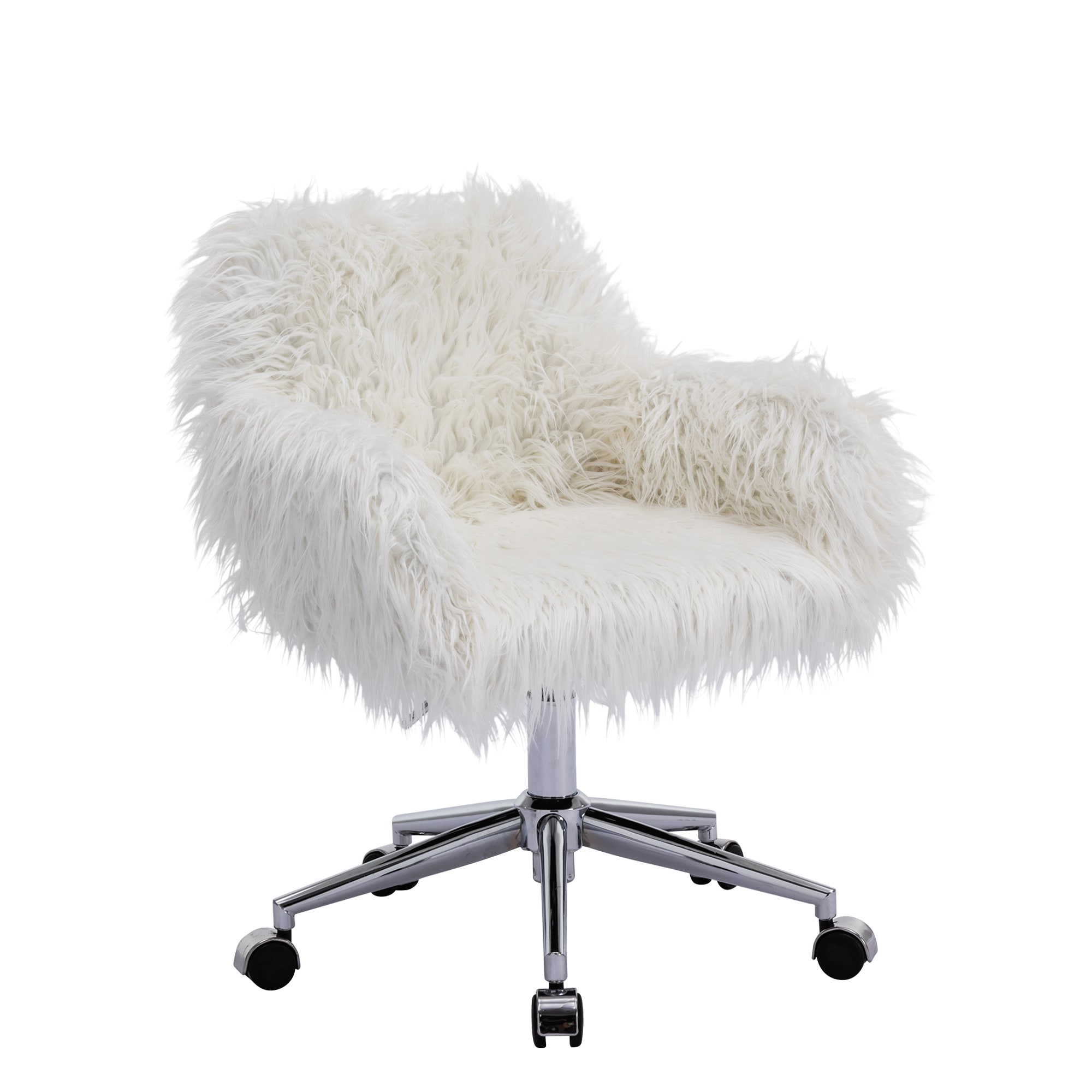 Siavonce XH34444 Modern White Swivel Accent Chair