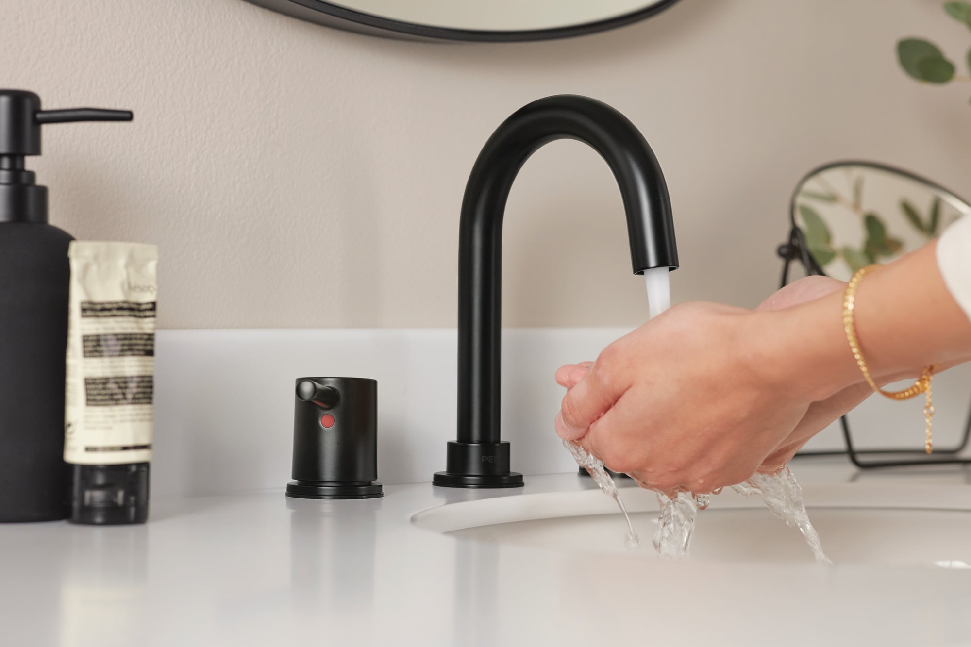 Precept Matte Black 2-Handle Widespread Bathroom Faucet