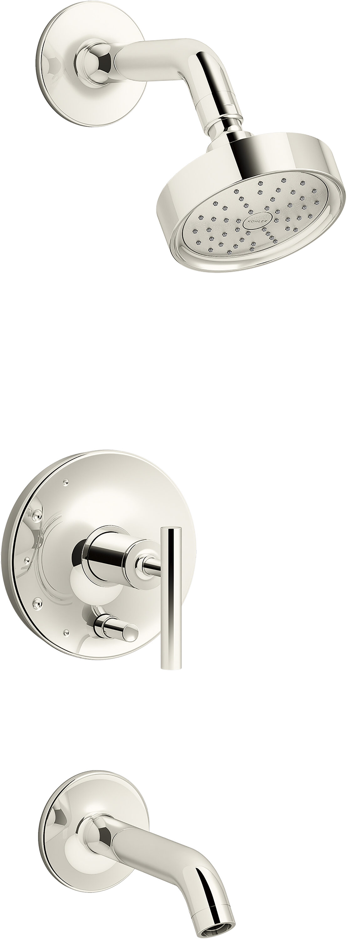 KOHLER K-T14420-4G-SN Purist Vibrant Polished Nickel 1-handle Single function 4.875-Inches Round Bathtub and shower Faucet