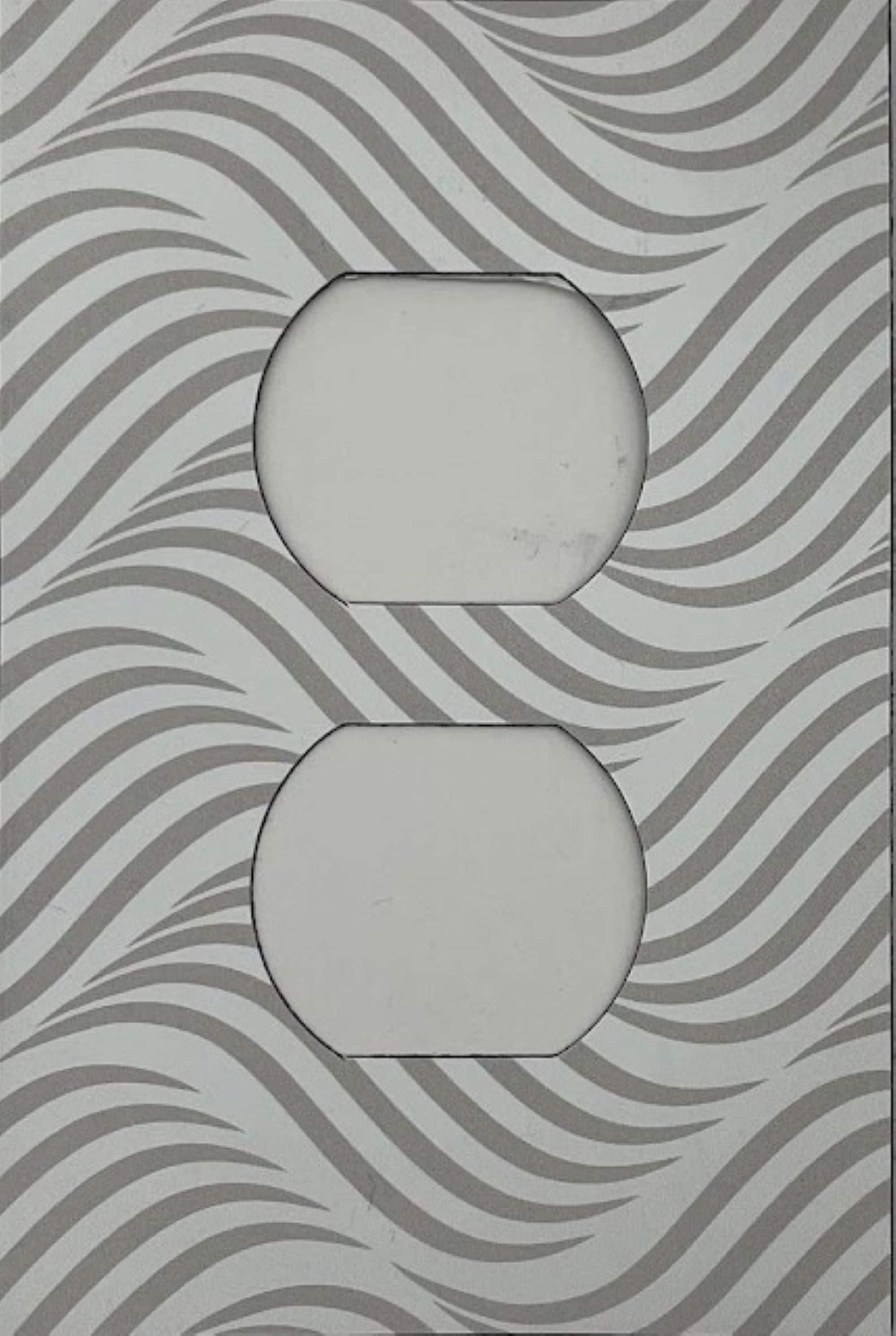 Switch Ups 424178 Insert 1 -Gang Jumbo Size Magnetic Wavy Gray Polyresin Indoor Duplex Wall Plate