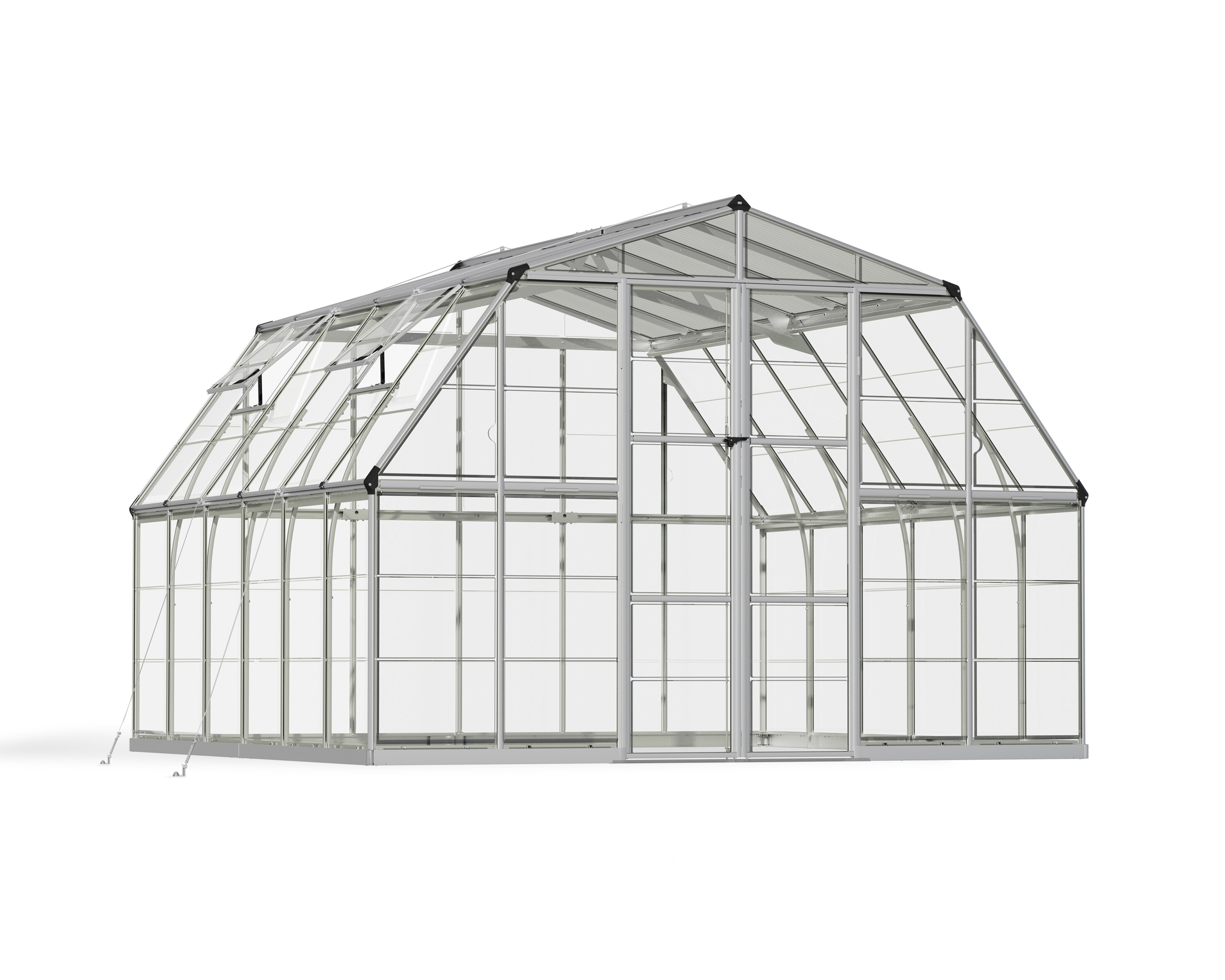 Canopia by Palram 702284 Americana 12-ft L x 12-ft W x 8.625-ft H Silver Frame/Clear Panels Greenhouse Kit