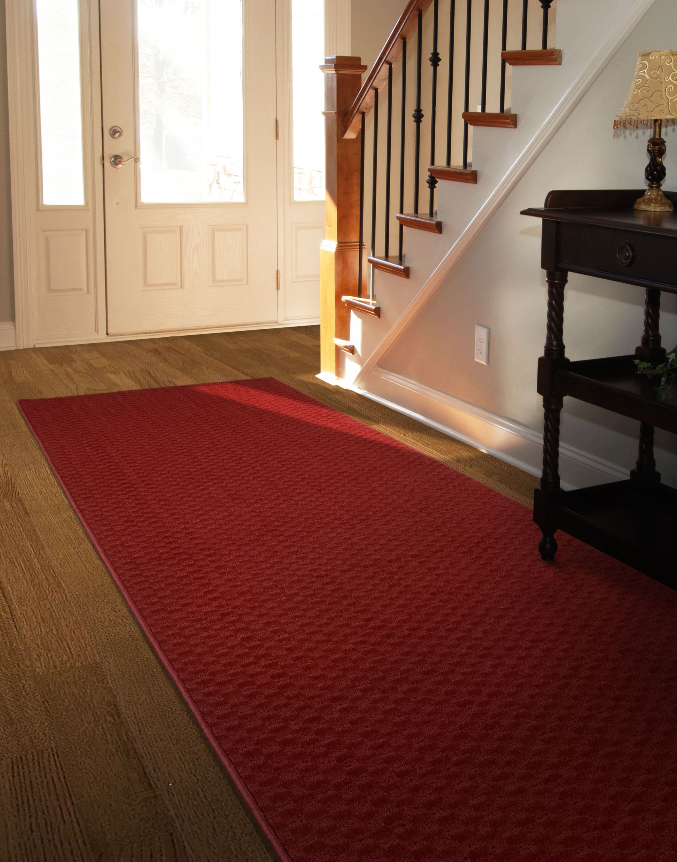 Garland Rug MA000N03614414 Medallion 3 x 12 (ft) Tufted Polypropylene Chili Red Rectangular Indoor Solid Lodge Runner rug