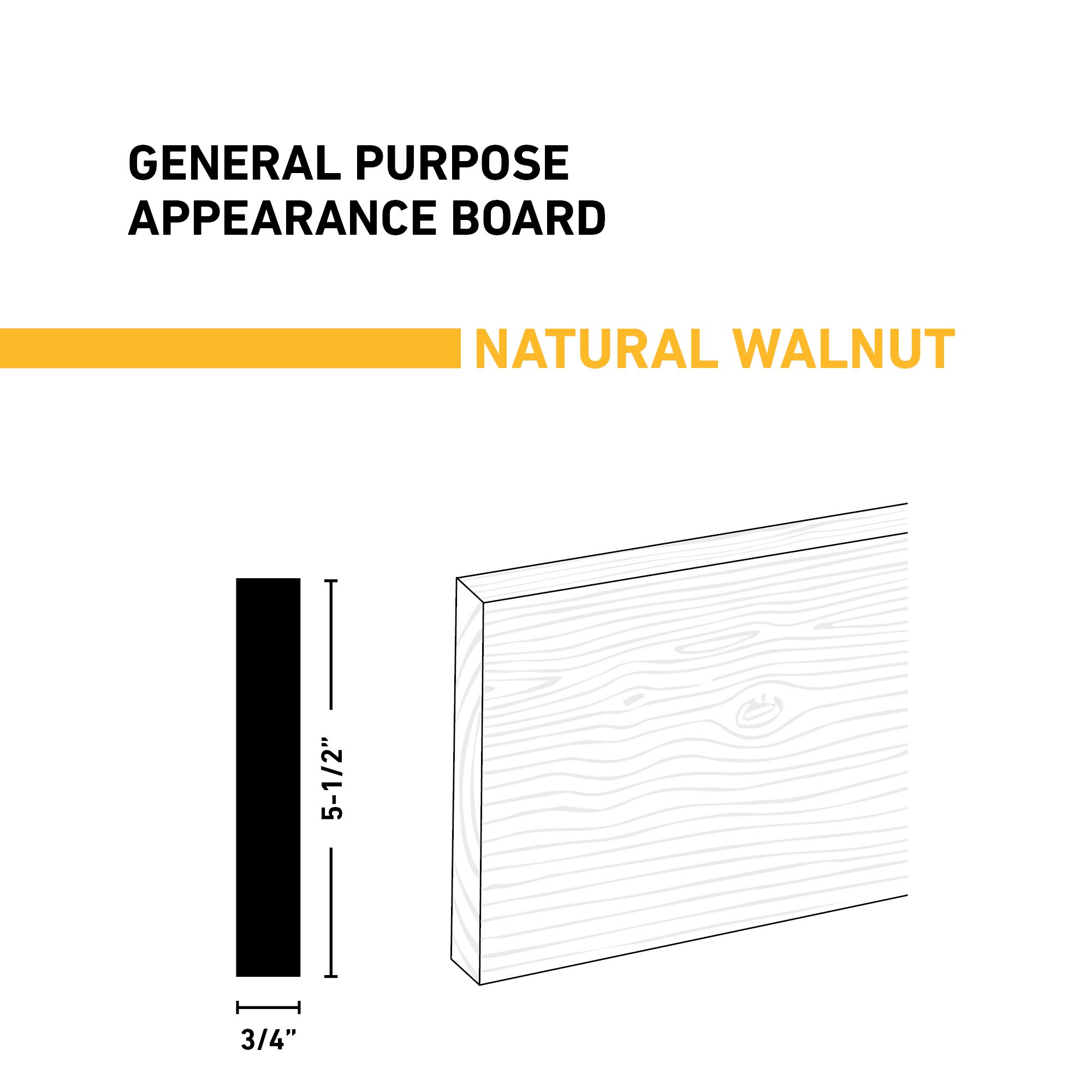 Ornamental Mouldings BRDNAT 1X6X6WALN Appearance-Boards - View #2