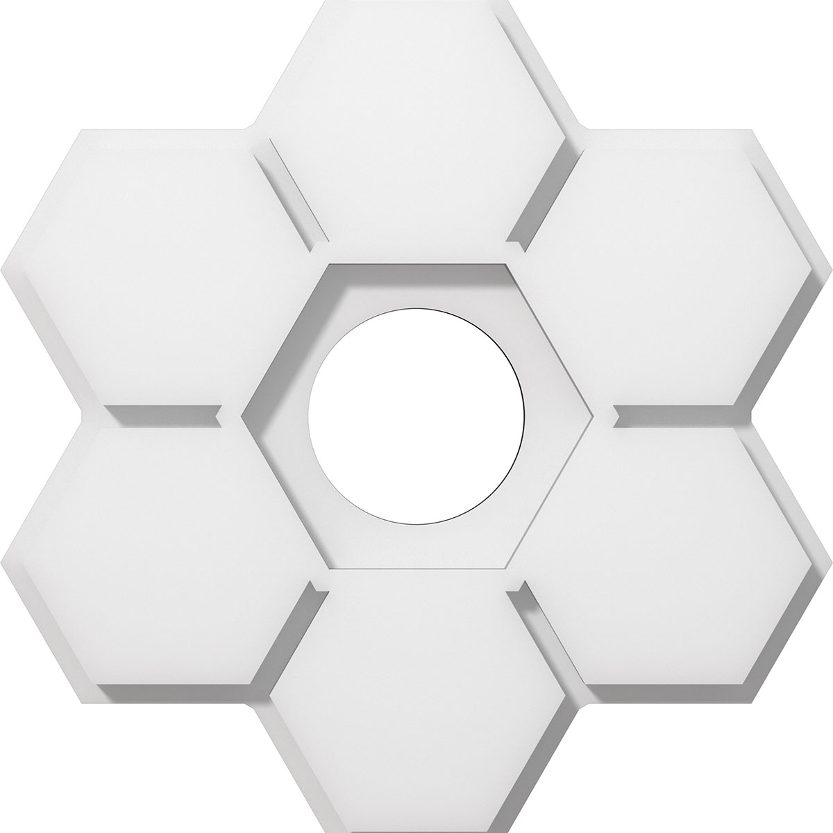 Ekena Millwork CMP12DY-03000 Daisy 12-in W x 12-in L Contemporary White PVC Whole Ceiling Medallion