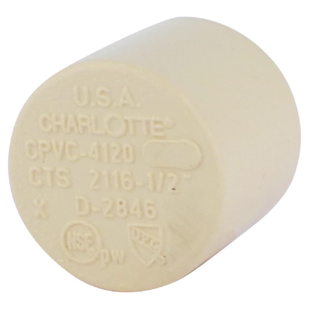 Genova 3/4-in CPVC Cap-Pack of 10 | ASTM D2846 Approved | Socket Connection | NSF Safety Listed | Easy Installation | Corrosion Resistant -  CTS 02116C 0800