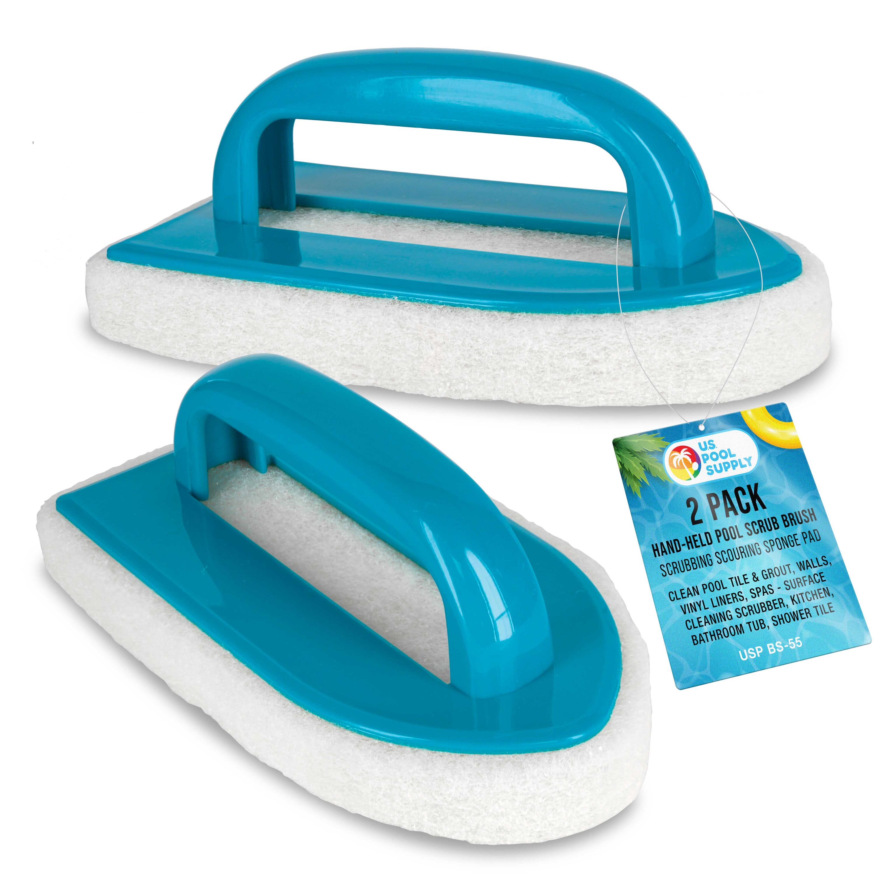 U.S. Pool Supply Hand-Held Pool Scrub Brush- 2 Pack - Surface Scrubbing ...