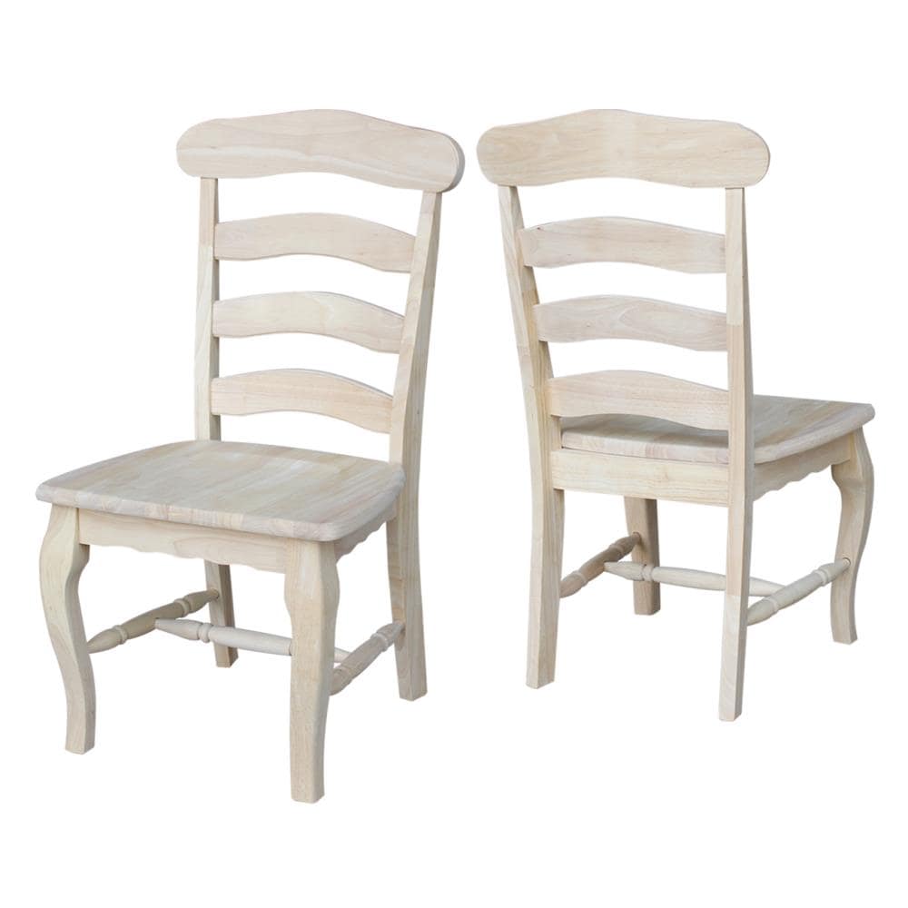 International Concepts C-219P Set of 2 Traditional Dining Side Chair (Wood Frame)