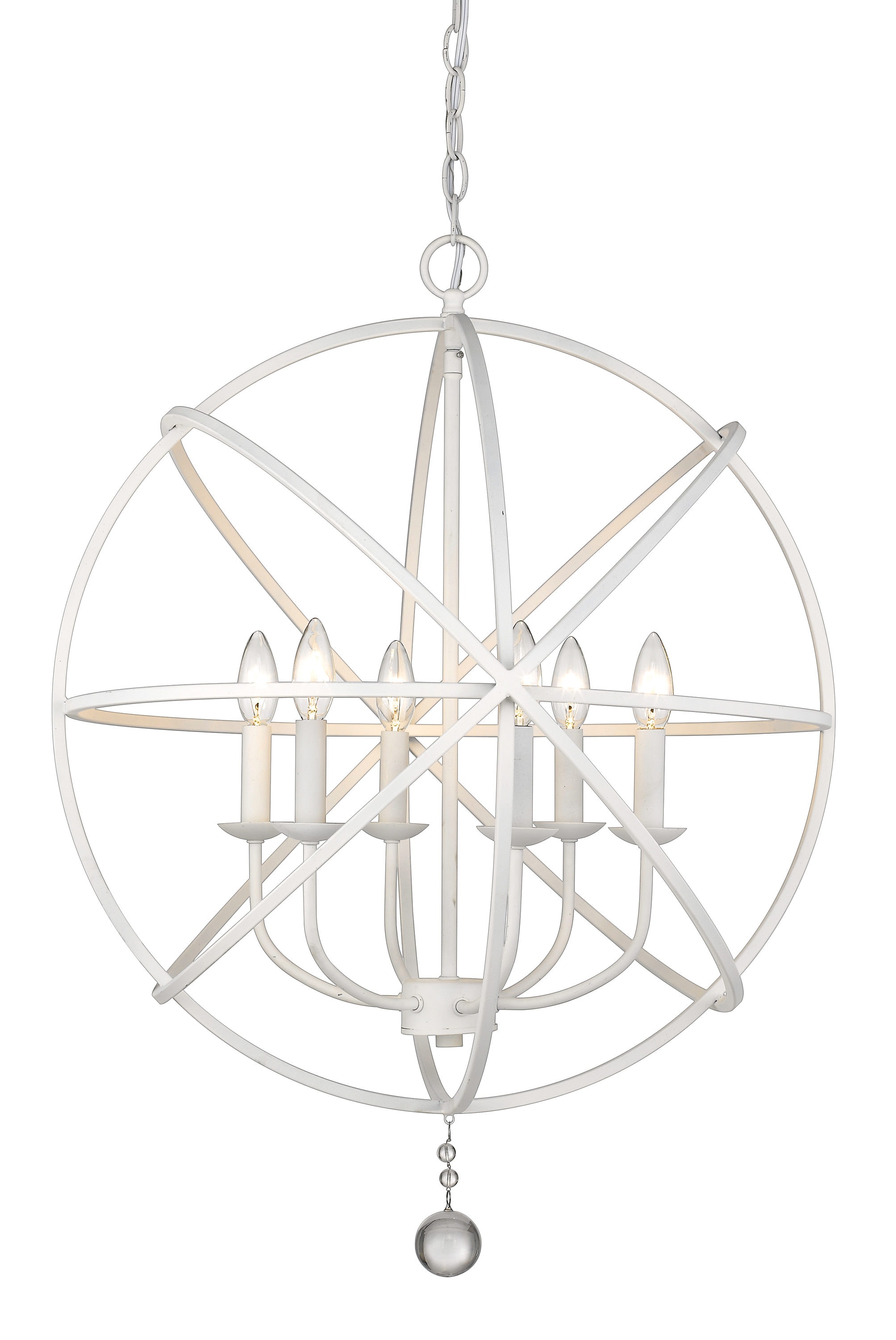 Z-Lite 458-24MW Tull 6 -Light Matte White Modern/contemporary For Use in Dining Rooms, Foyers, Kitchens, Living Rooms Chandelier