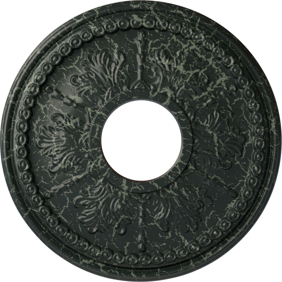 Ekena Millwork CM13TIPTC Tirana 13.875-in W x 13.875-in L Painted Turtle Crackle Polyurethane Whole Ceiling Medallion